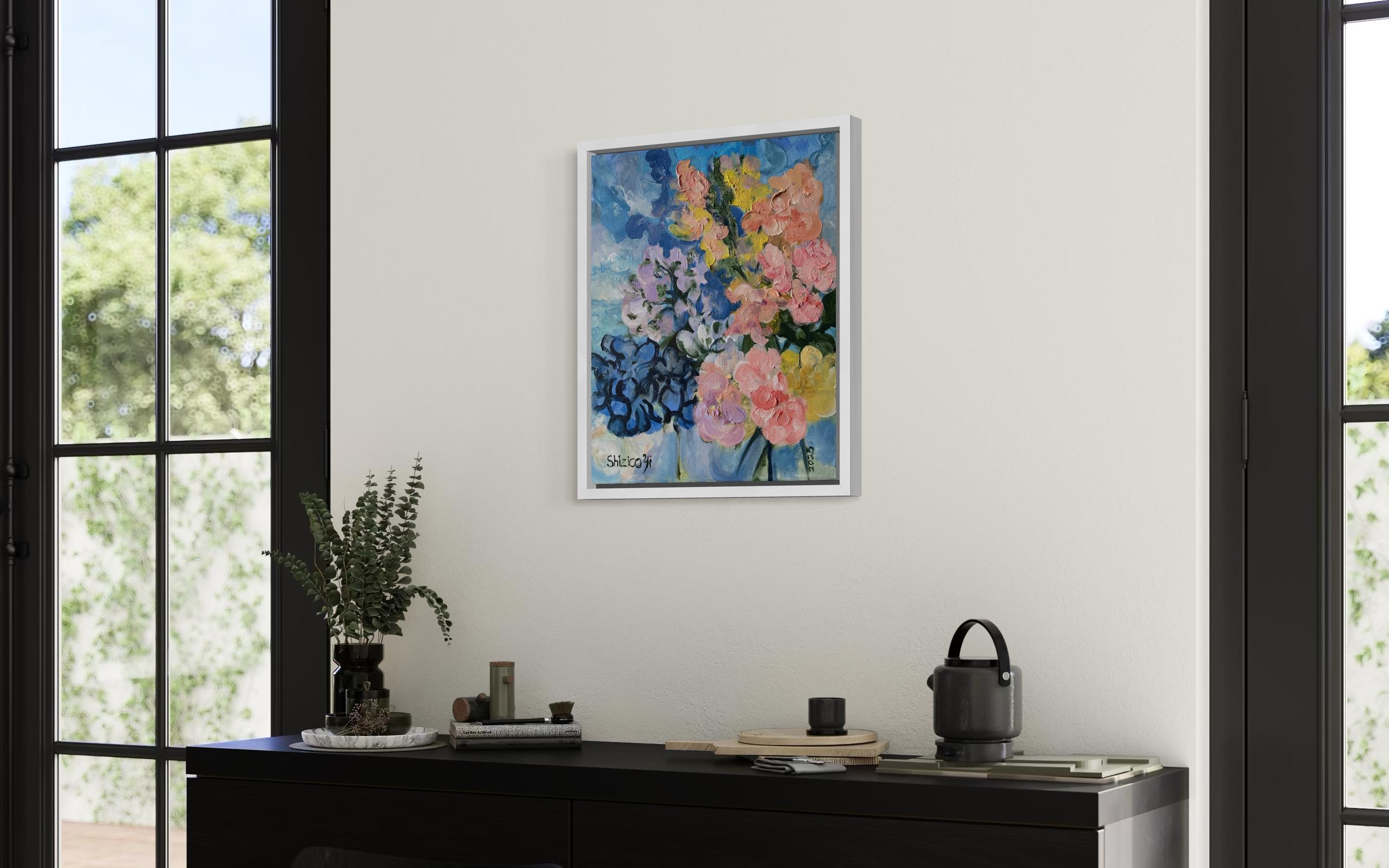 Original-Roses, Gladiolus, Hydrangeas-Summer Bloom Series-British Awarded Artist For Sale 15