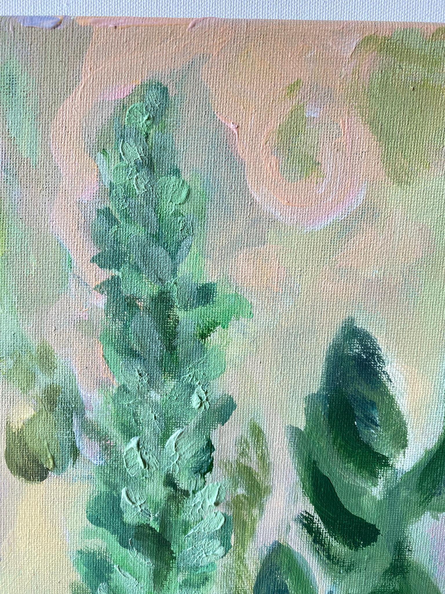 Original-Sommergrün-en plein air-British Awarded Artist-Fuchsschwänze und Lilien im Angebot 5