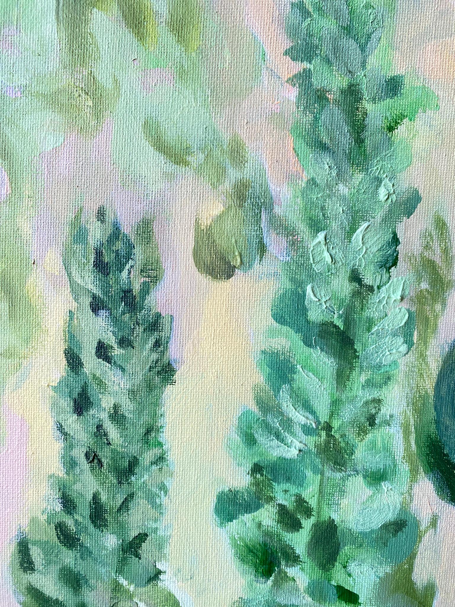 Original-Sommergrün-en plein air-British Awarded Artist-Fuchsschwänze und Lilien im Angebot 6