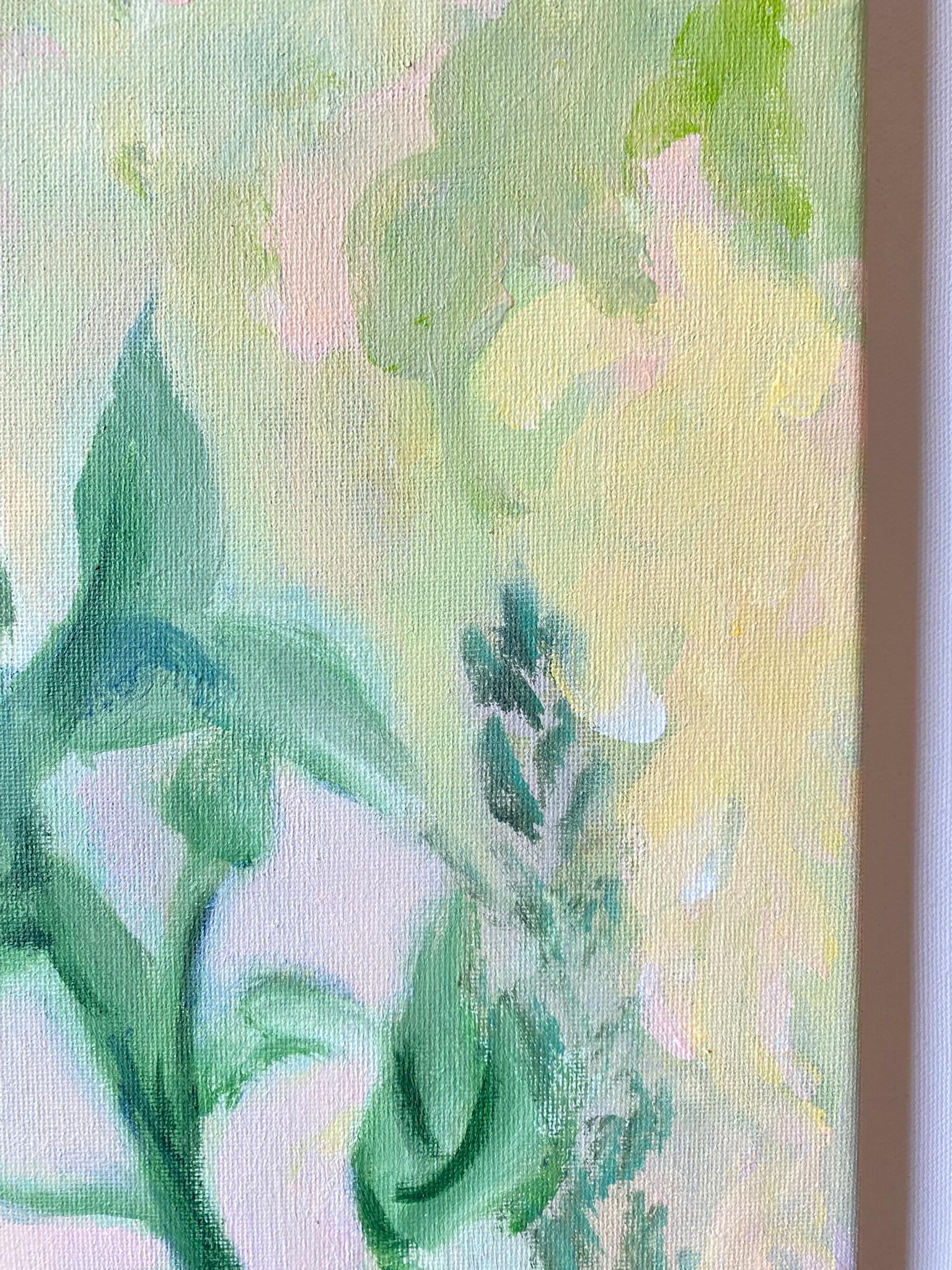 Original-Sommergrün-en plein air-British Awarded Artist-Fuchsschwänze und Lilien im Angebot 7