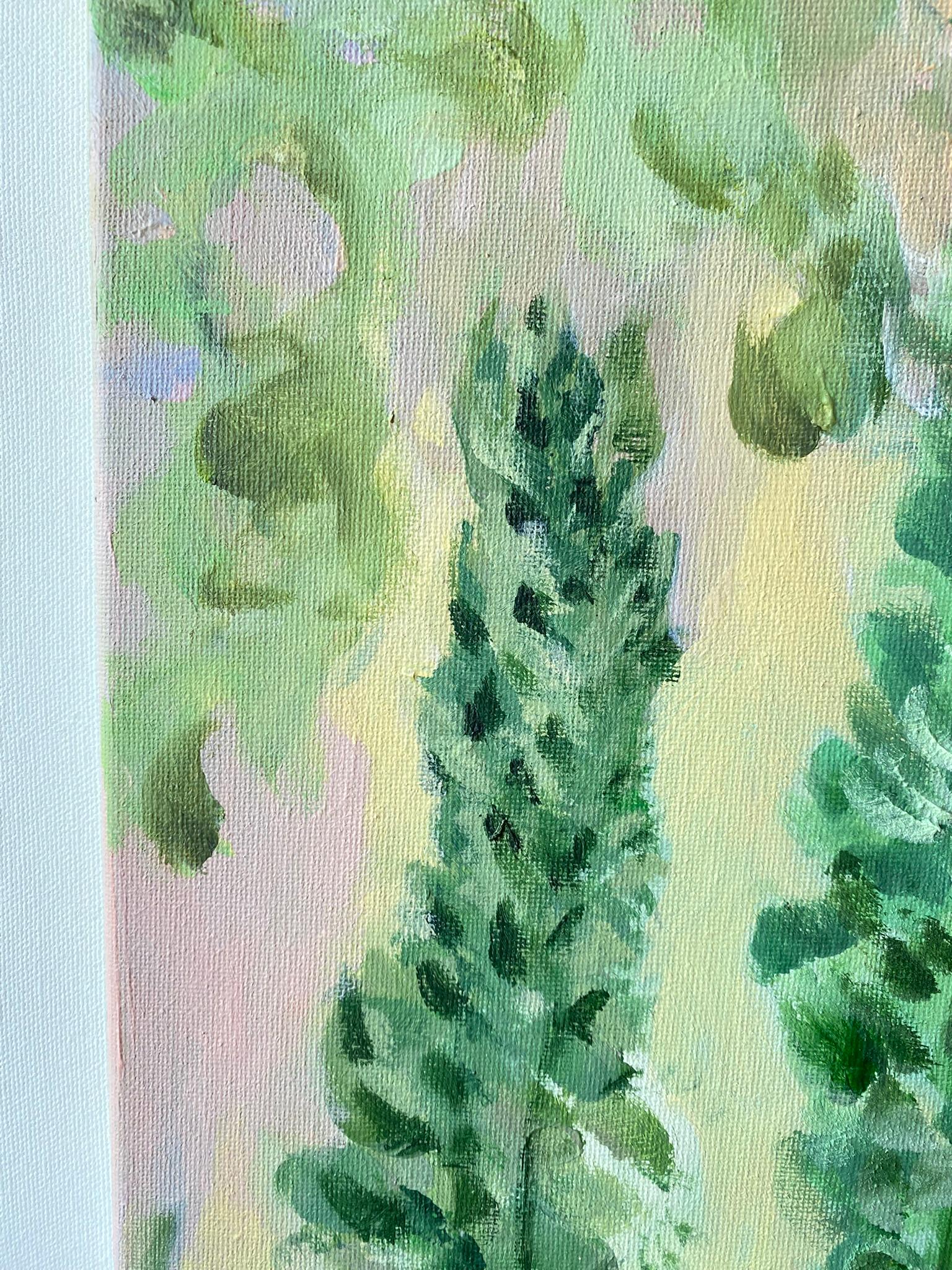 Original-Sommergrün-en plein air-British Awarded Artist-Fuchsschwänze und Lilien im Angebot 8