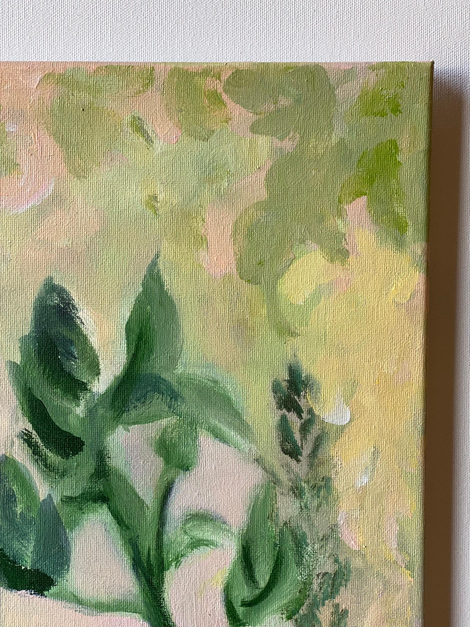 Original-Sommergrün-en plein air-British Awarded Artist-Fuchsschwänze und Lilien (Abstrakter Impressionismus), Painting, von Shizico Yi