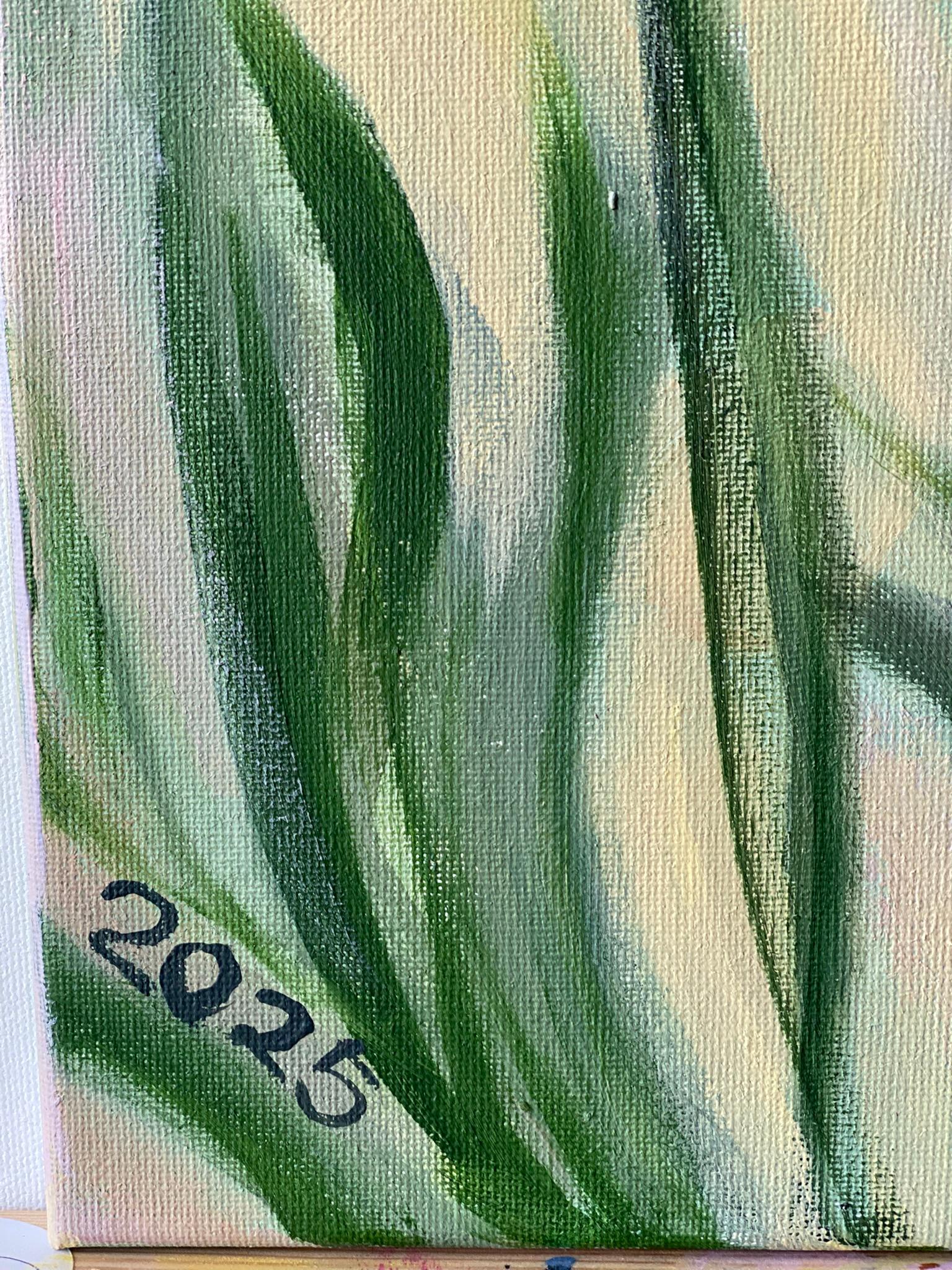 Original-Sommergrün-en plein air-British Awarded Artist-Fuchsschwänze und Lilien im Angebot 1