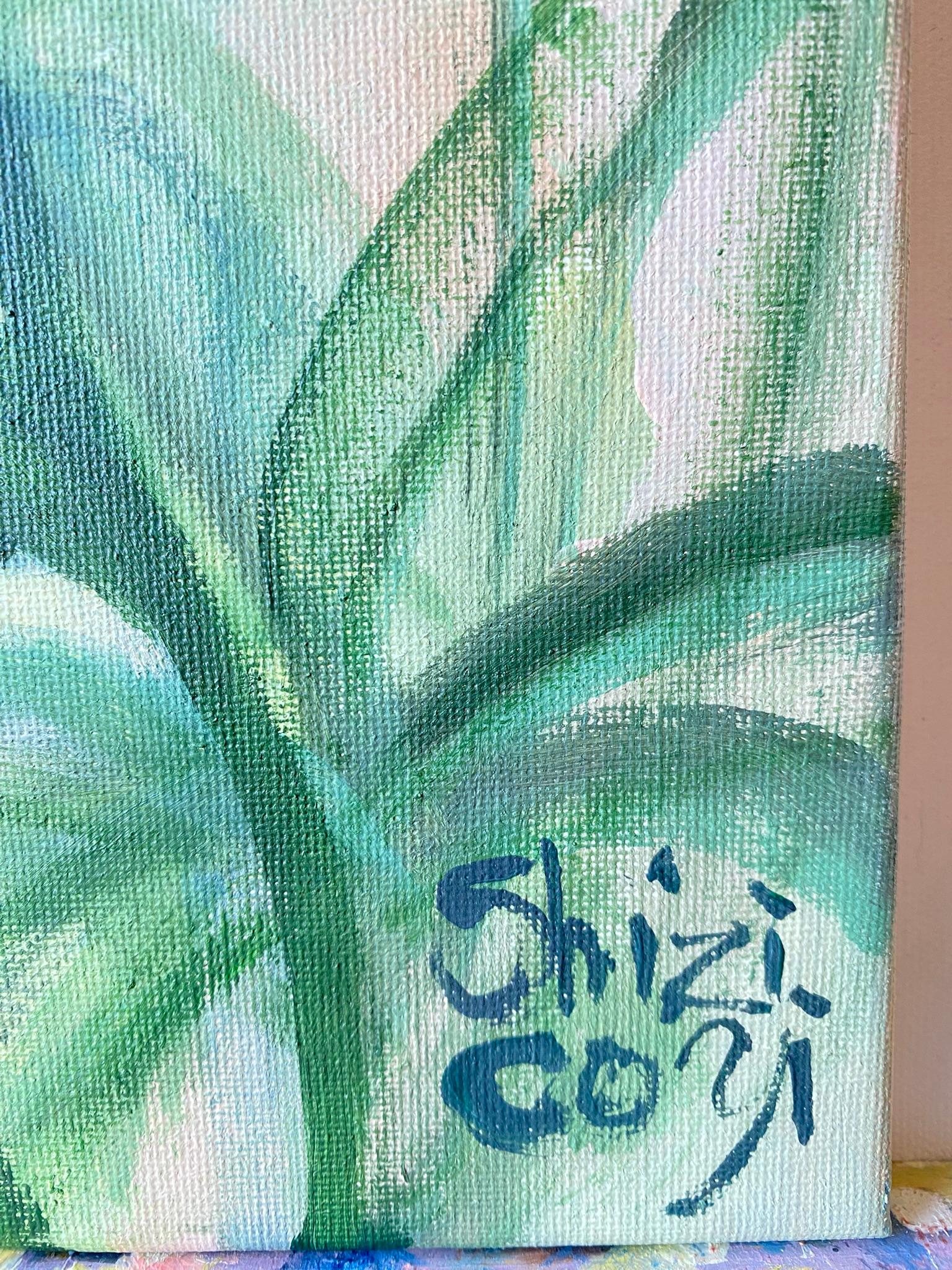 Original-Sommergrün-en plein air-British Awarded Artist-Fuchsschwänze und Lilien im Angebot 2