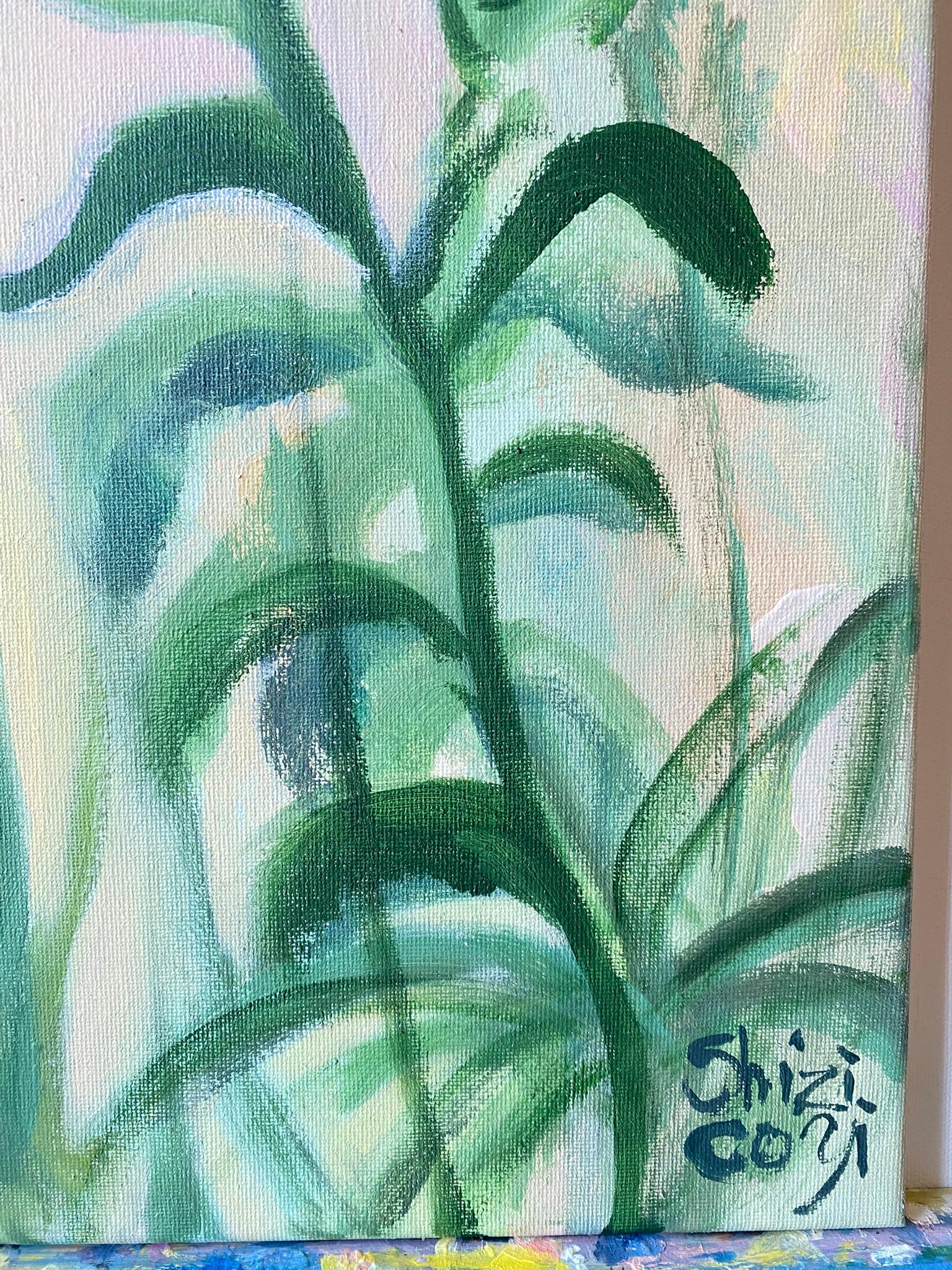 Original-Sommergrün-en plein air-British Awarded Artist-Fuchsschwänze und Lilien im Angebot 3