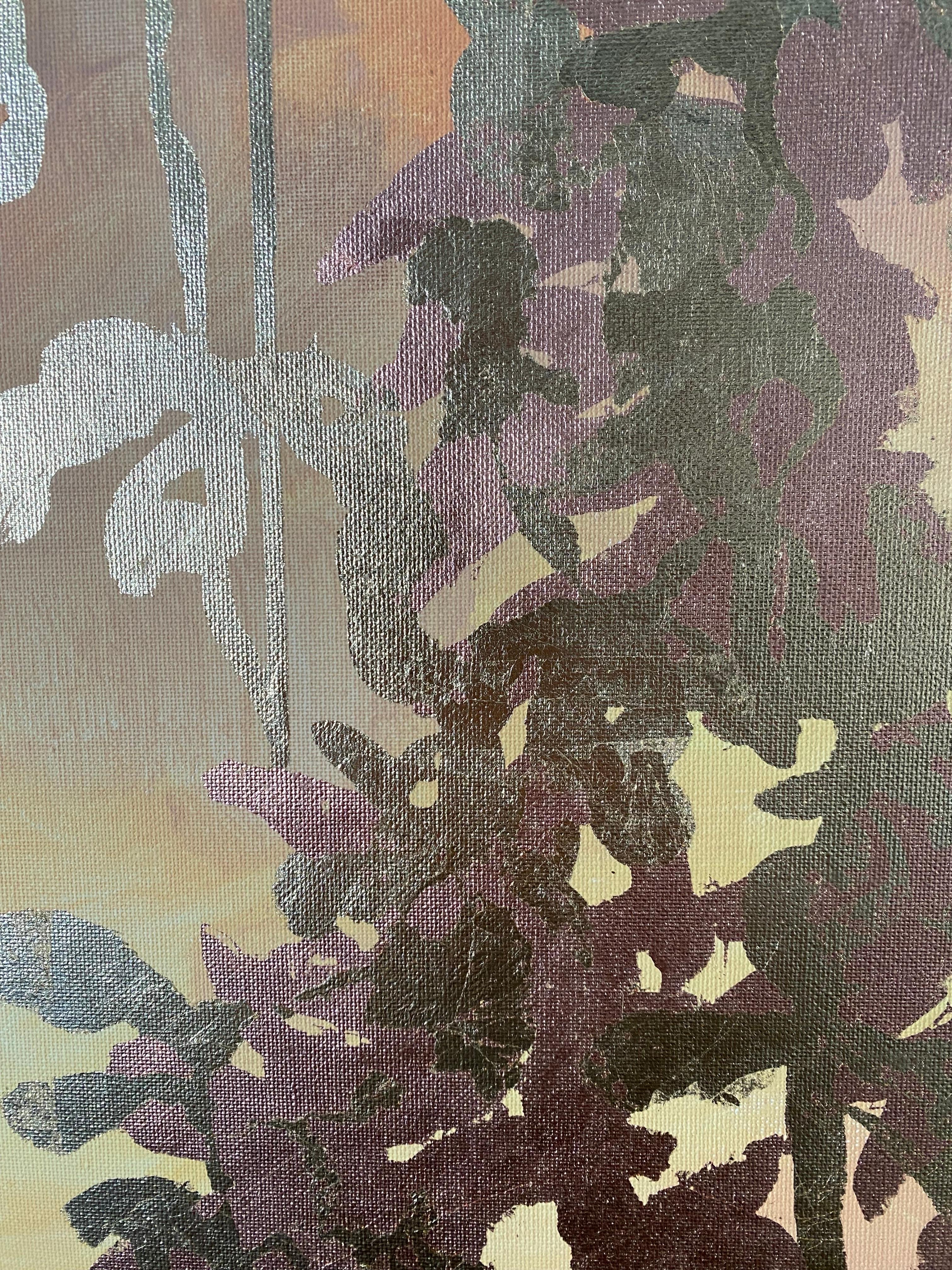 Original-Sunlit-Spring in Autumn Abstract-Expression-Gold Leaf-UK Awarded Artist For Sale 8