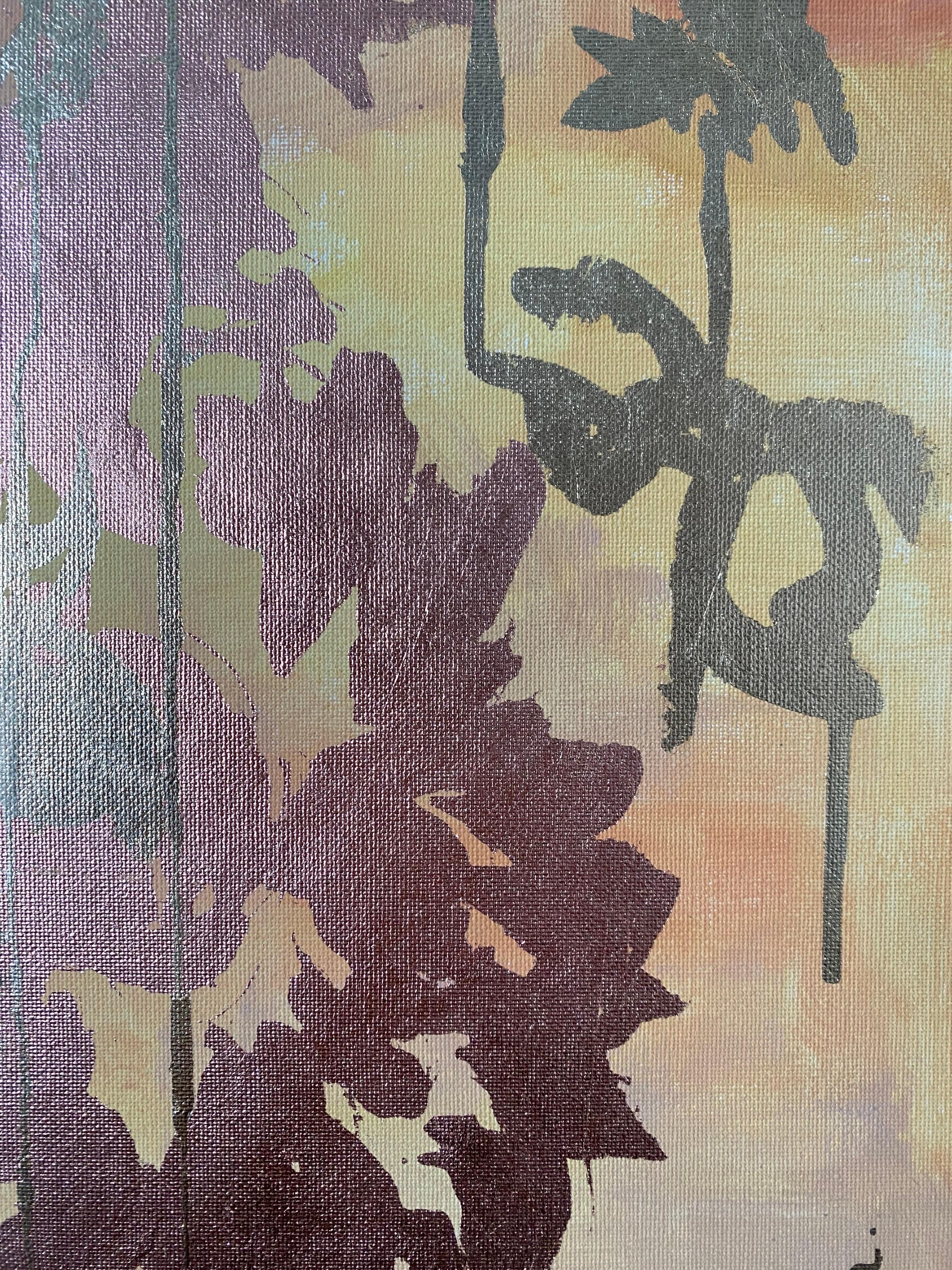 Original-Sunlit-Spring in Autumn Abstract-Expression-Gold Leaf-UK Awarded Artist For Sale 5