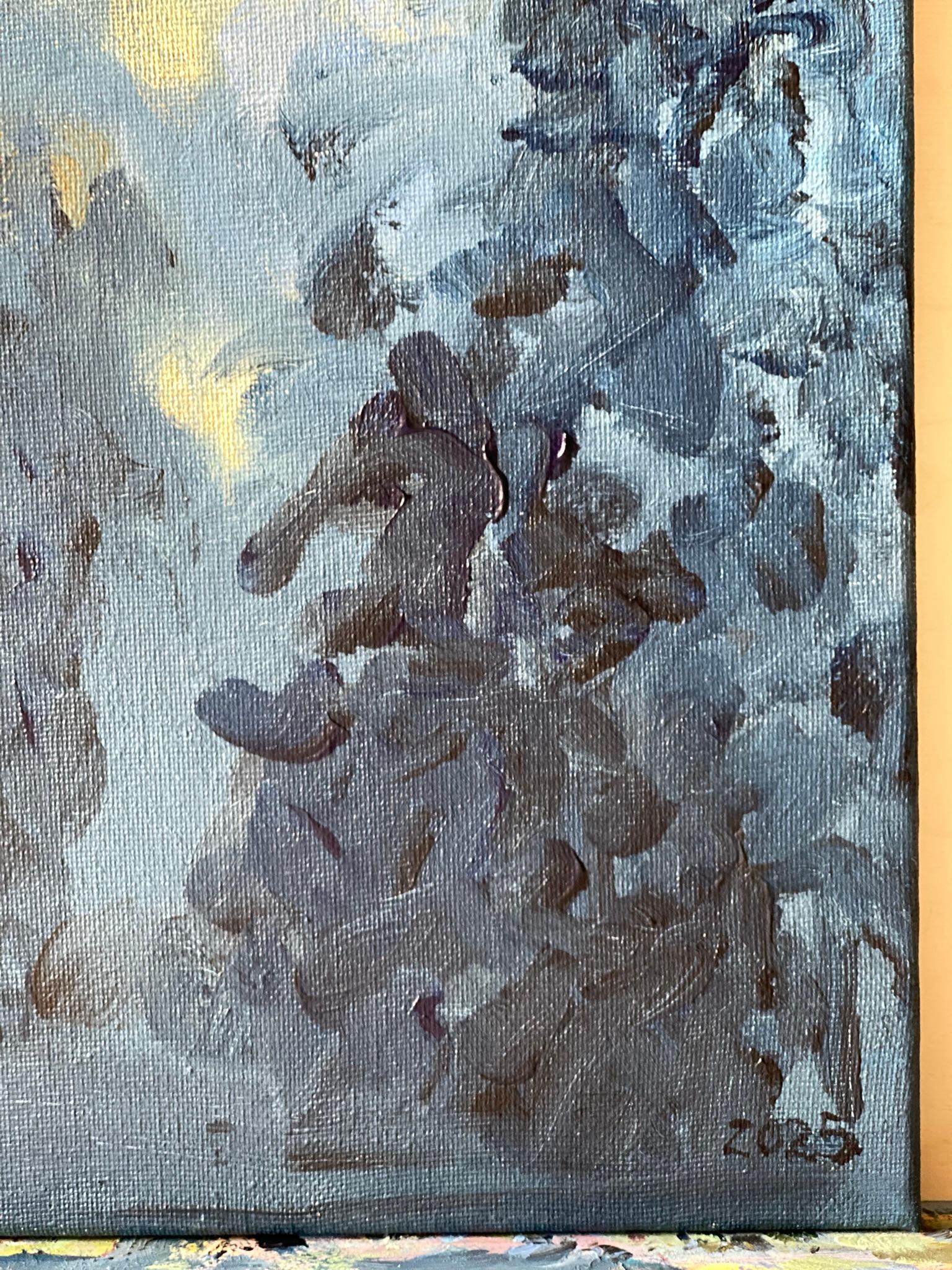 Original-Sunset Song Blue -British Awarded Artist-en plein air-Oil canvas im Angebot 5