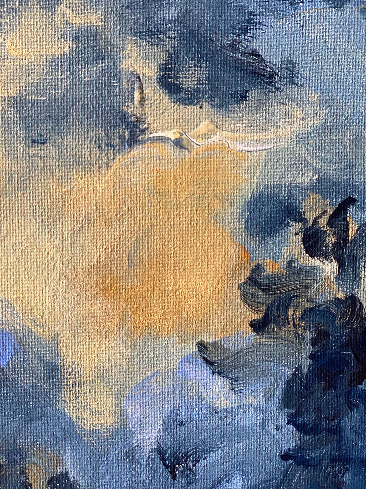 Original-Sunset Song Blue -British Awarded Artist-en plein air-Oil canvas im Angebot 8
