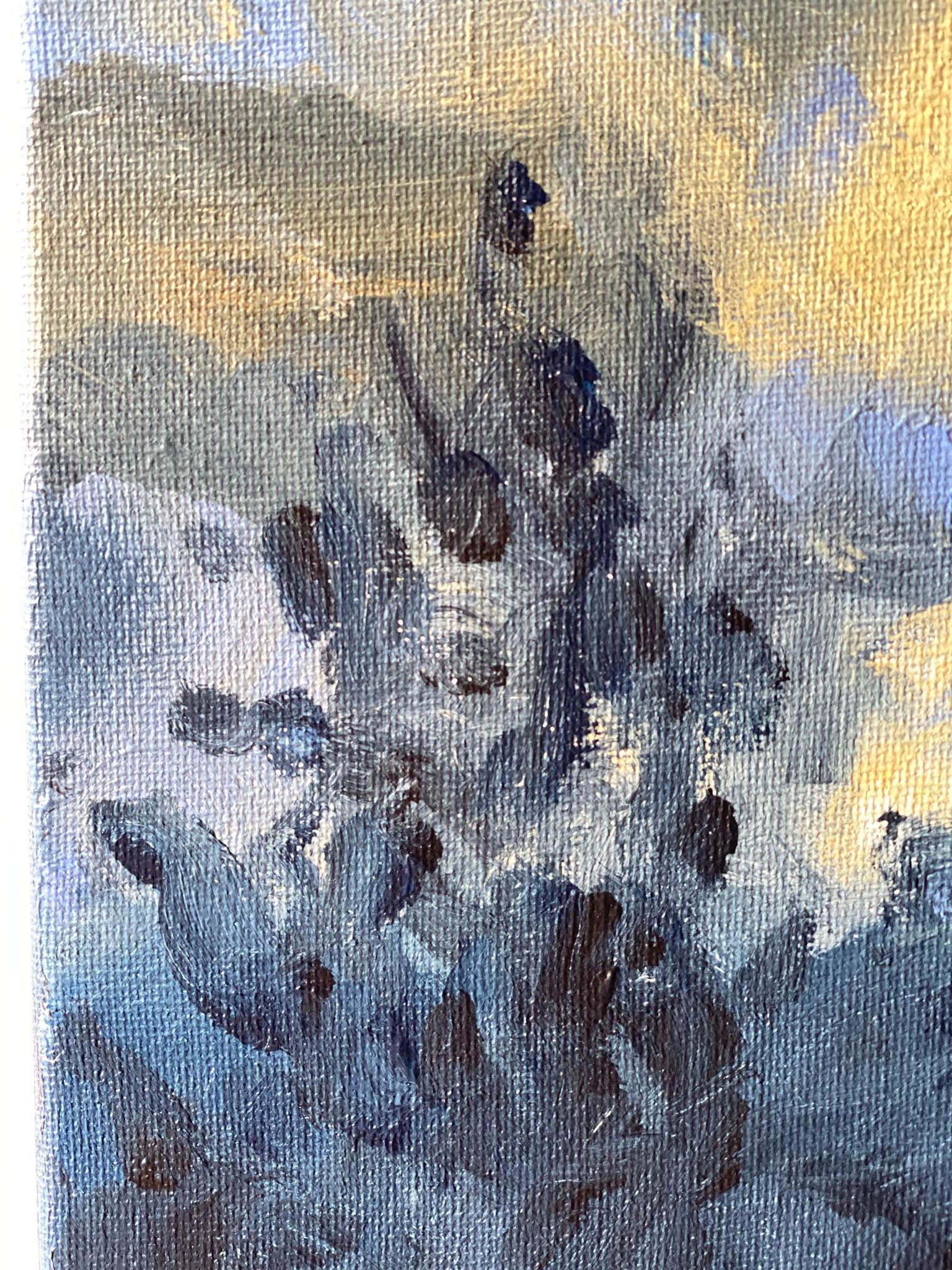 Original-Sunset Song Blue -British Awarded Artist-en plein air-Oil canvas im Angebot 10