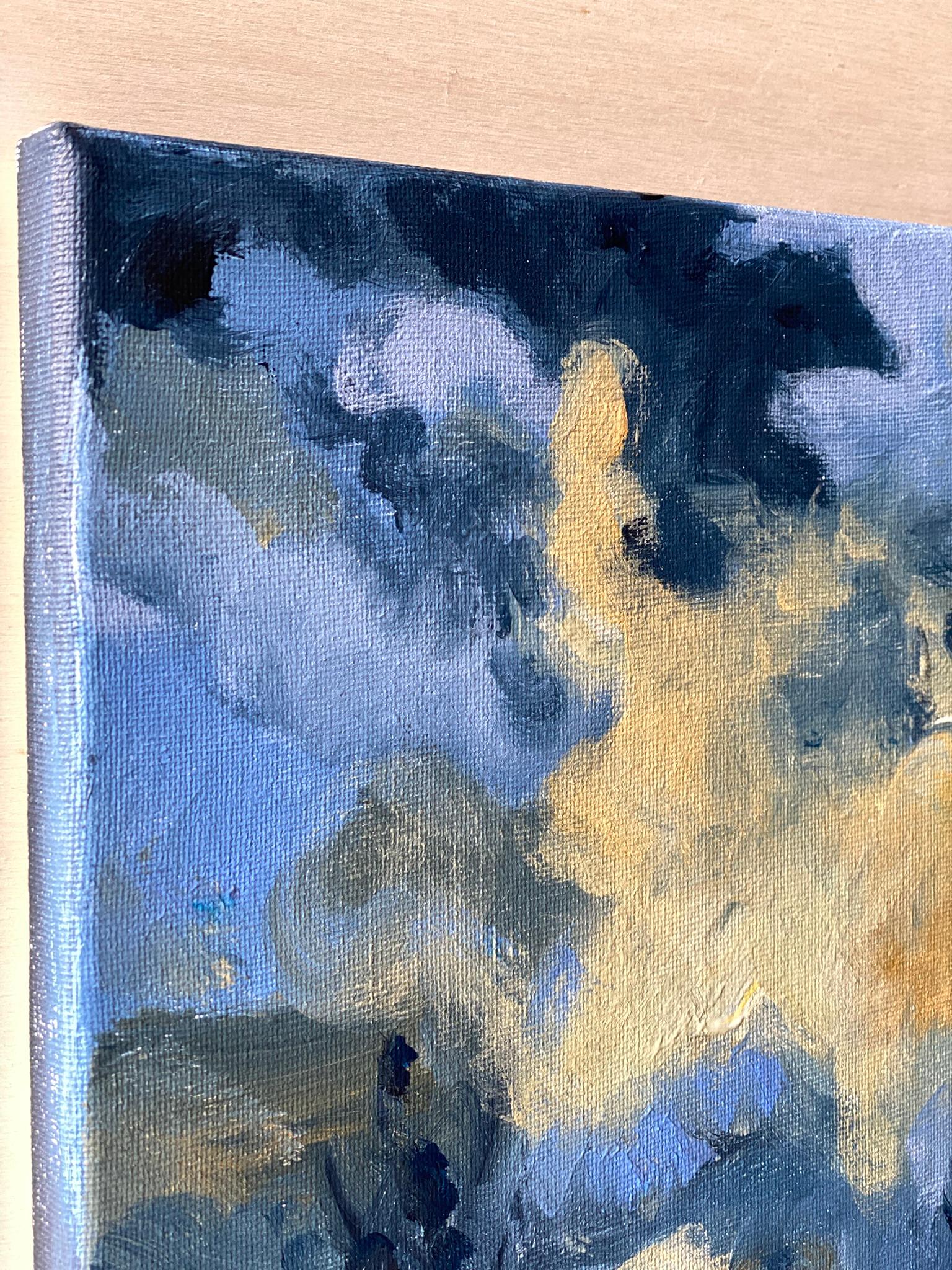 Original-Sunset Song Blue -British Awarded Artist-en plein air-Oil canvas im Angebot 12