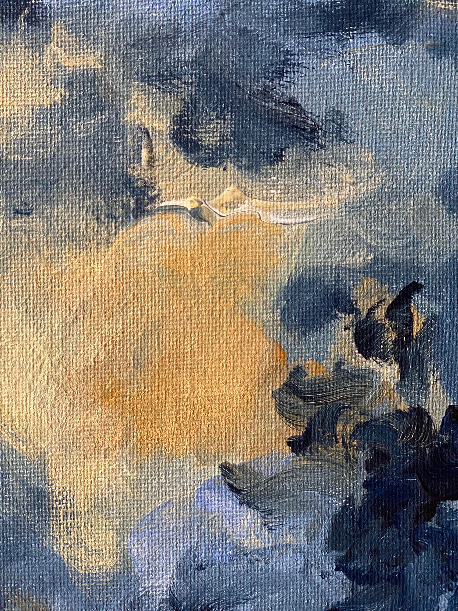Original-Sunset Song Blue -British Awarded Artist-en plein air-Oil canvas im Angebot 1