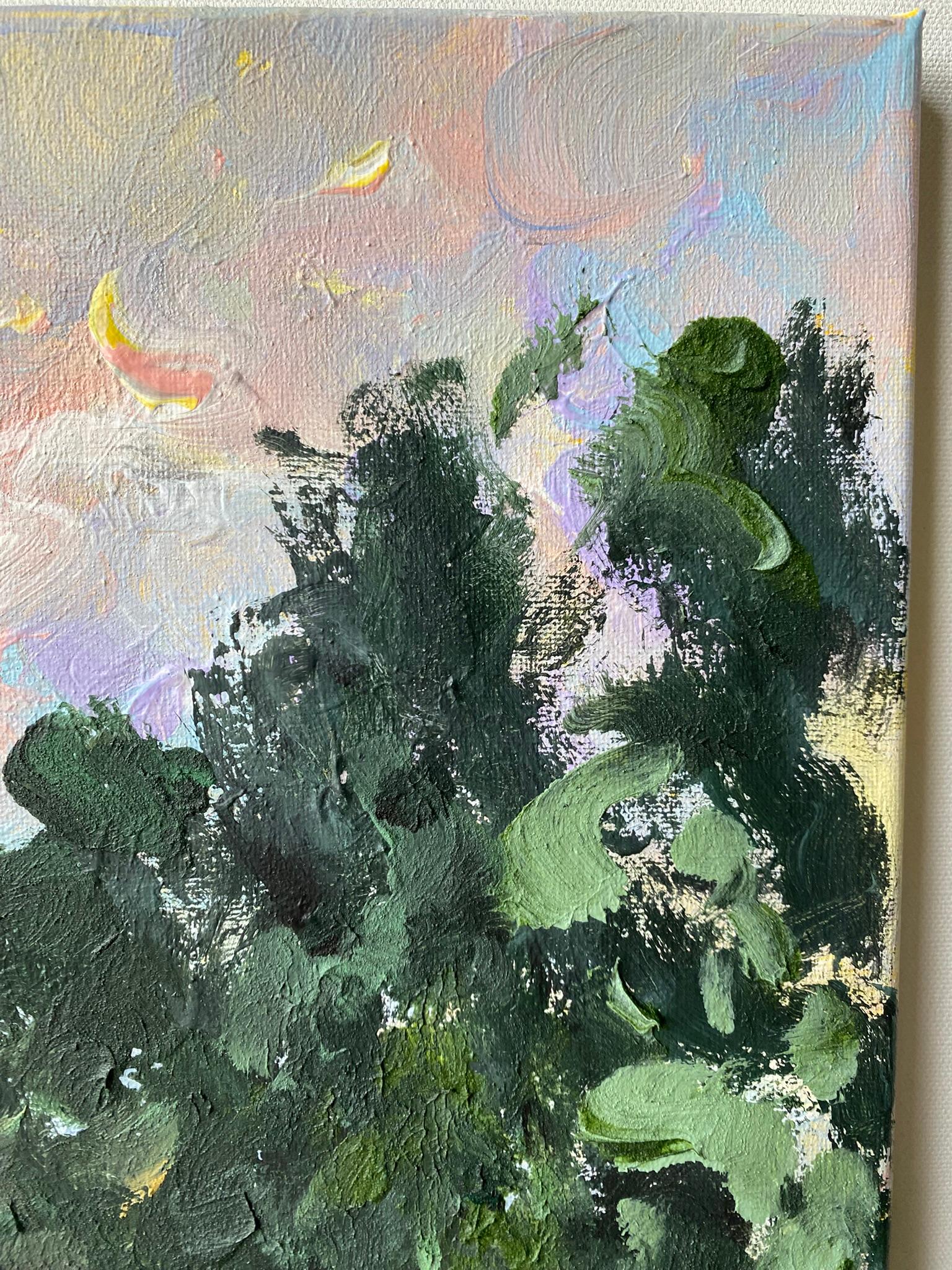 Sunset Song Series è una delle opere più iconiche della prossima Summer Exhibition UK, 2025, una luminosa collezione di opere d'arte di ultima generazione che siamo entusiasti di presentare.
Dipinto interamente en plein air in penombra nelle ore del