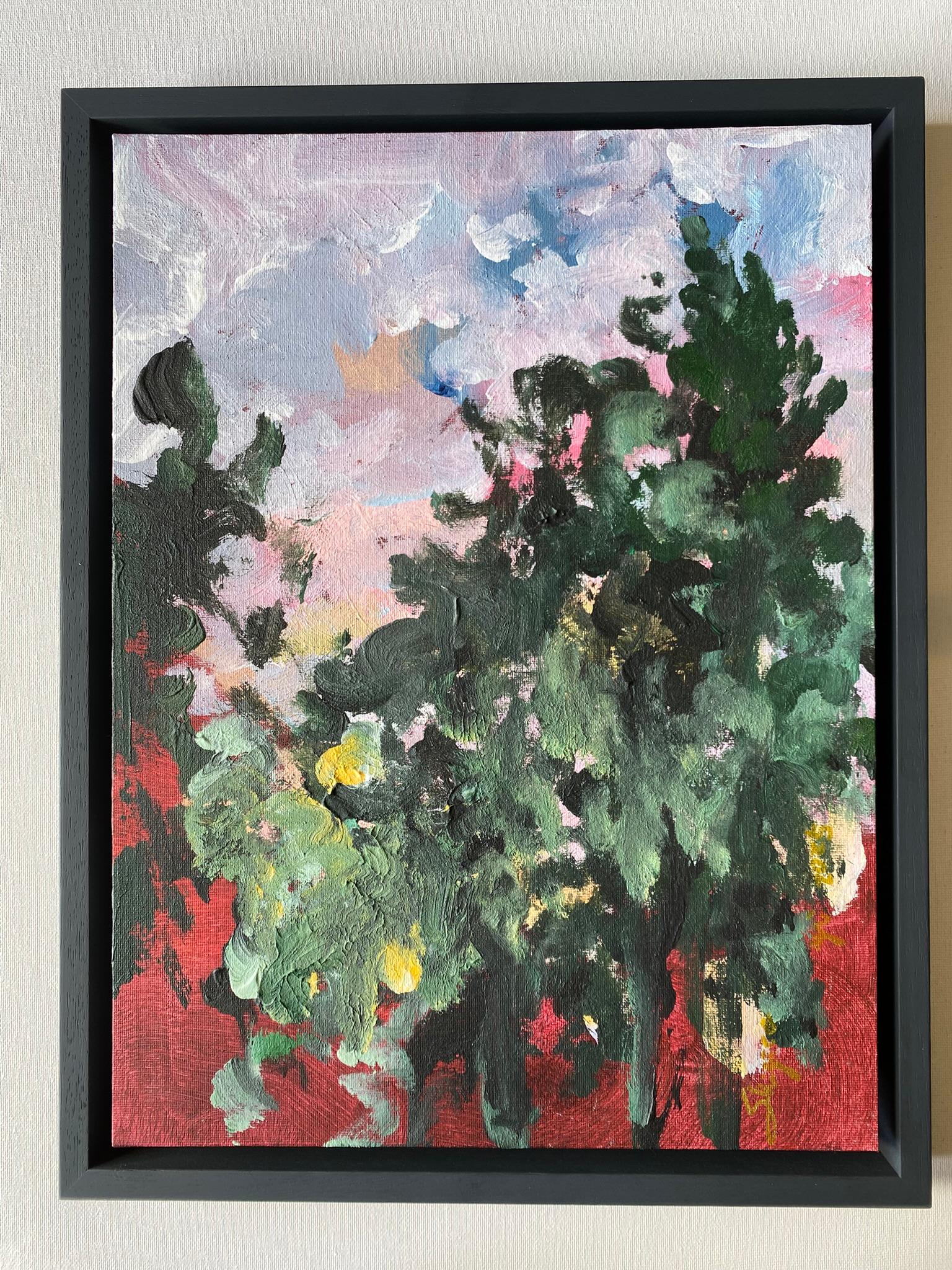 Original-Sunset Song-British Awarded Artist-Impressionism-Plein Air evening oil For Sale 9