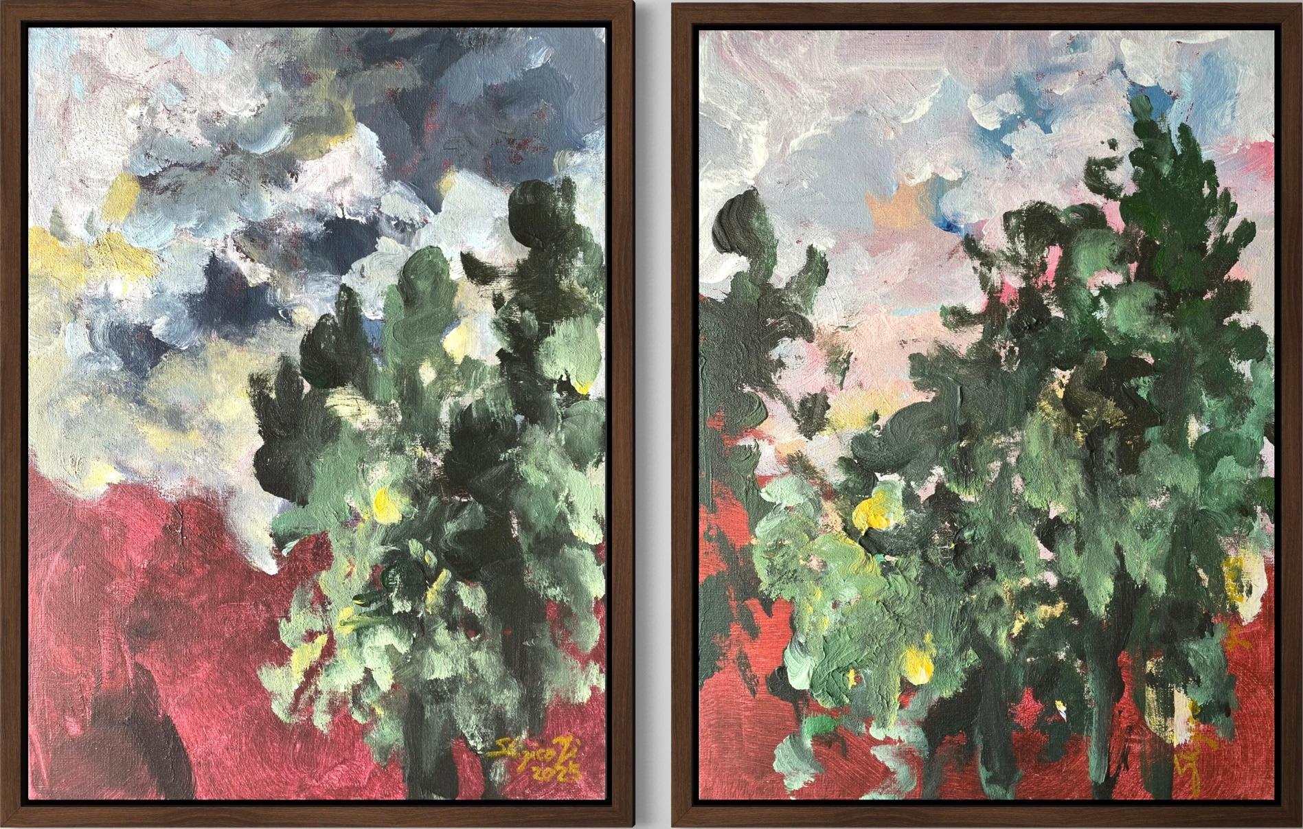 Original-Sunset Song-British Awarded Artist-Impressionism-Plein Air Abend-Ölgemälde, Original im Angebot 12