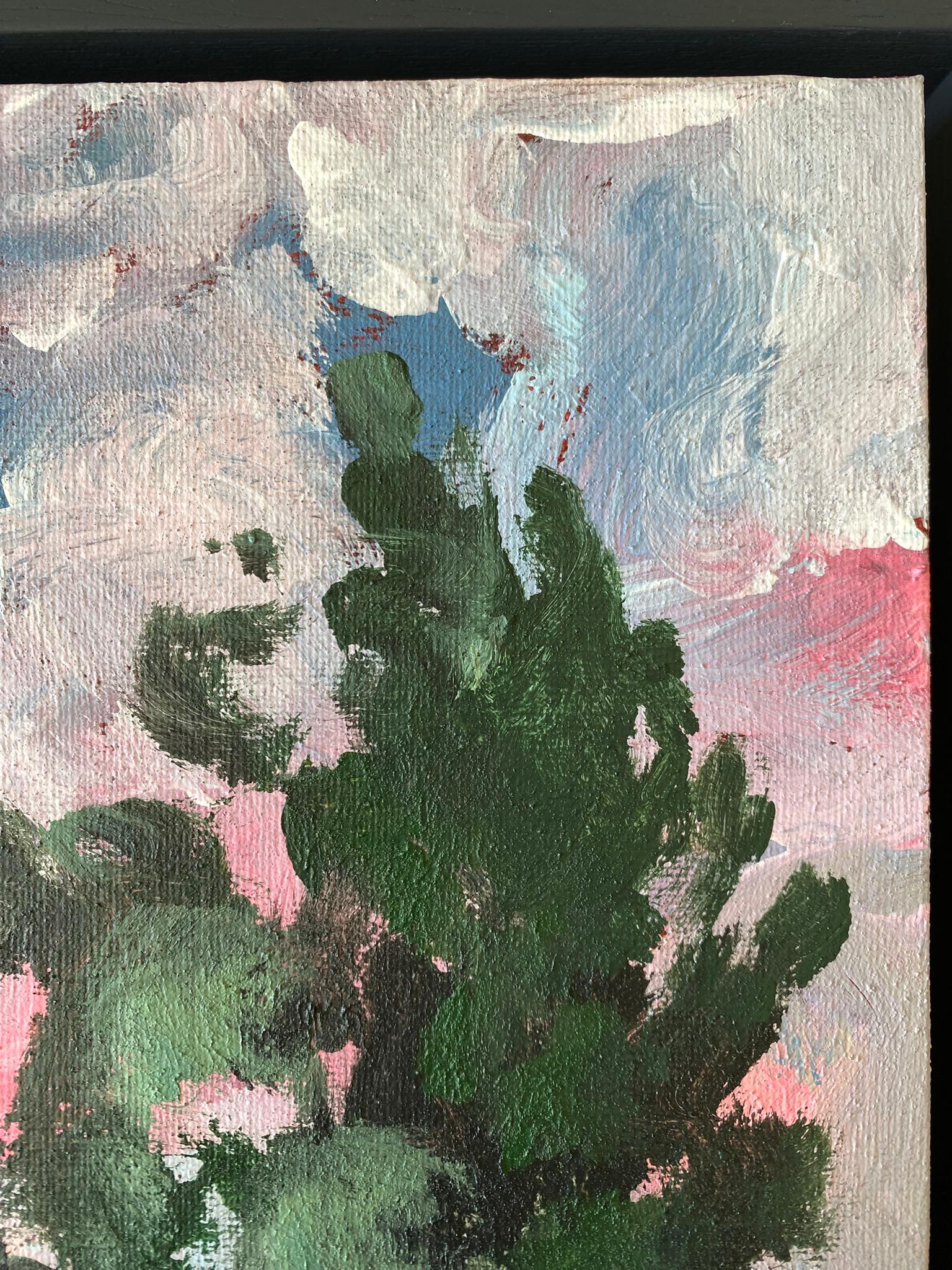 Original-Sunset Song-British Awarded Artist-Impressionism-Plein Air evening oil - Painting by Shizico Yi