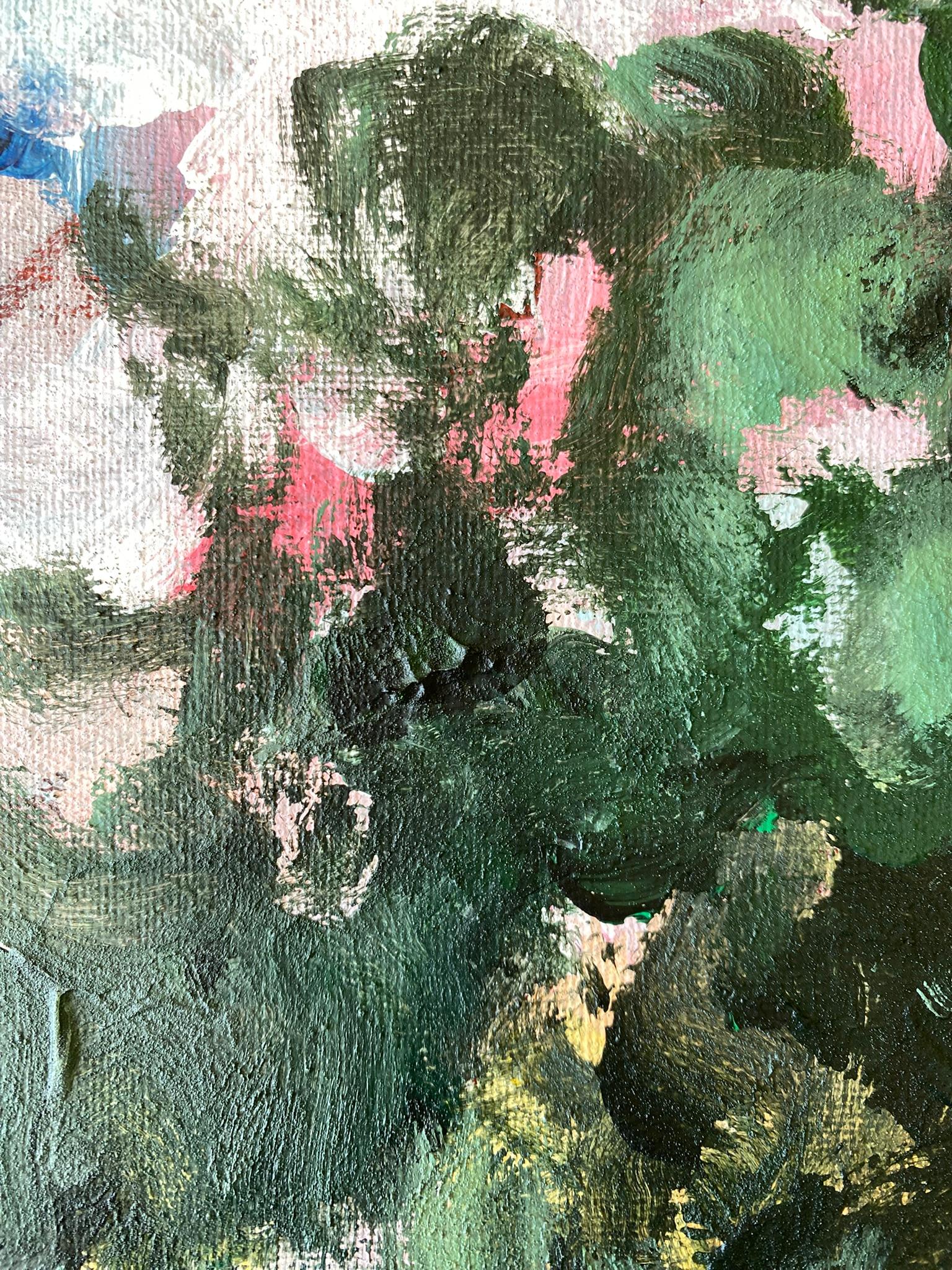 Original-Sunset Song-British Awarded Artist-Impressionism-Plein Air evening oil - Gray Abstract Painting by Shizico Yi