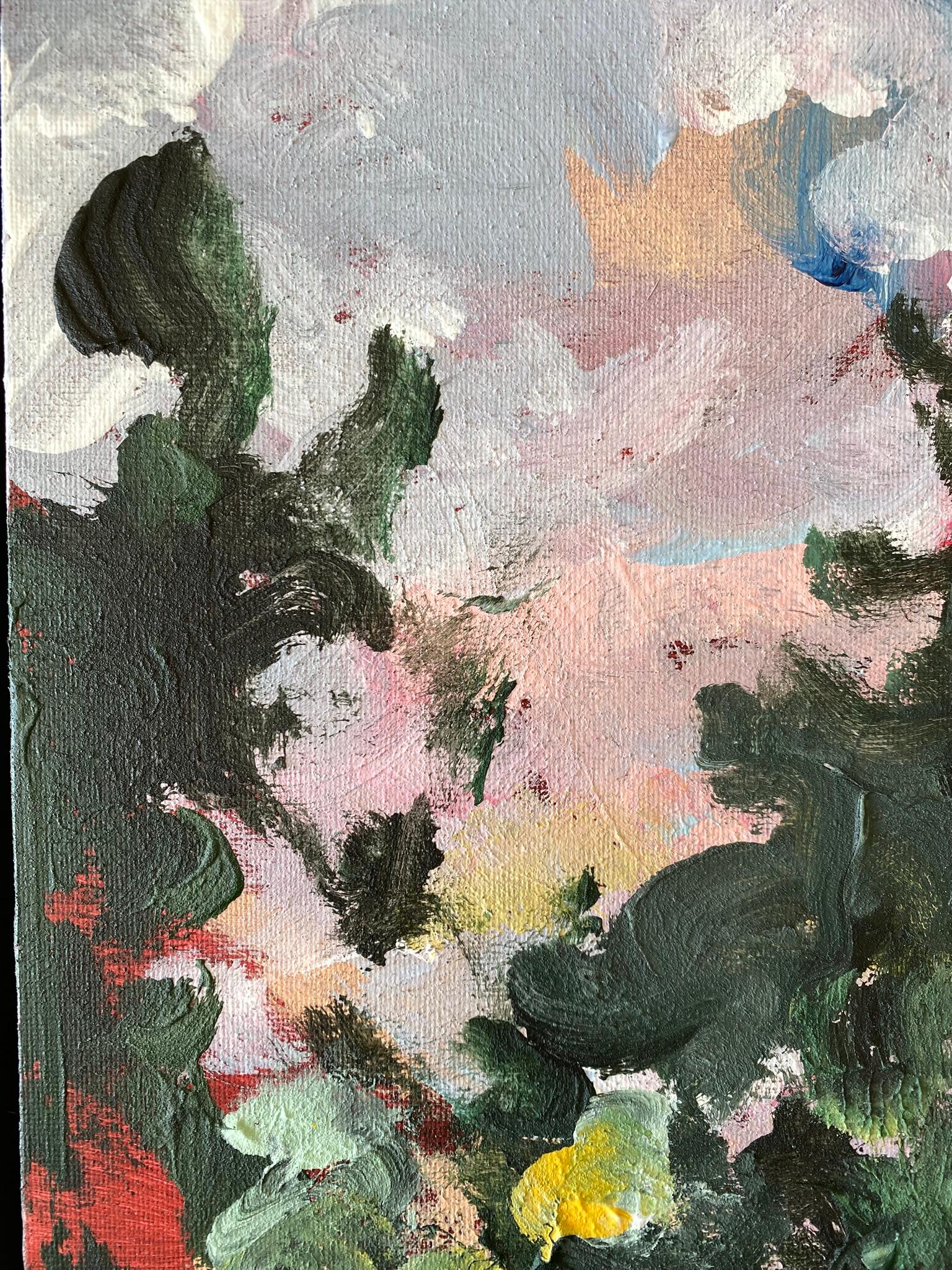 Original-Sunset Song-British Awarded Artist-Impressionism-Plein Air evening oil For Sale 4