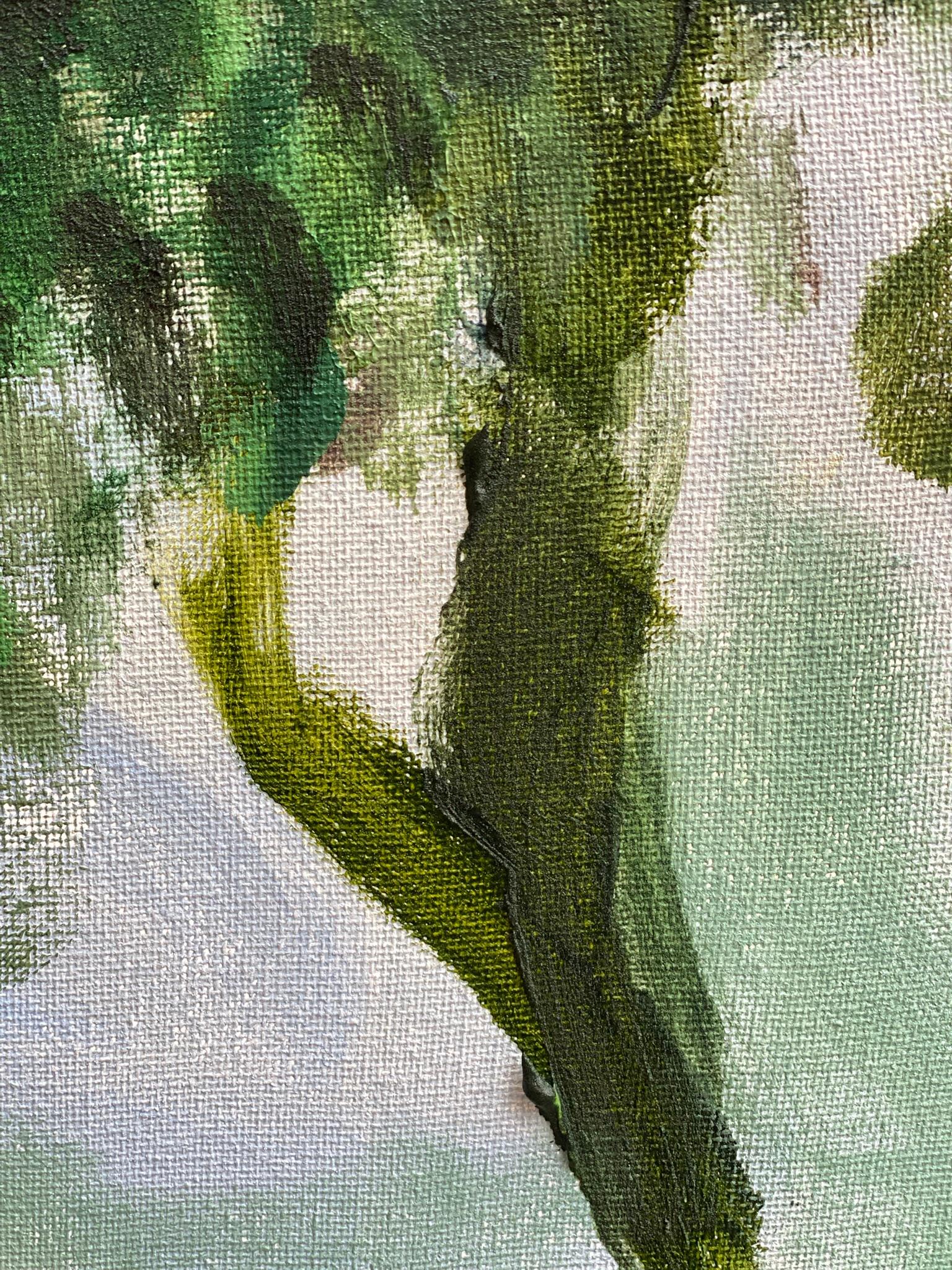 Original-Sunset Song-en plein air Oil-British Awarded Artist-Lime Tree vs sunset For Sale 5