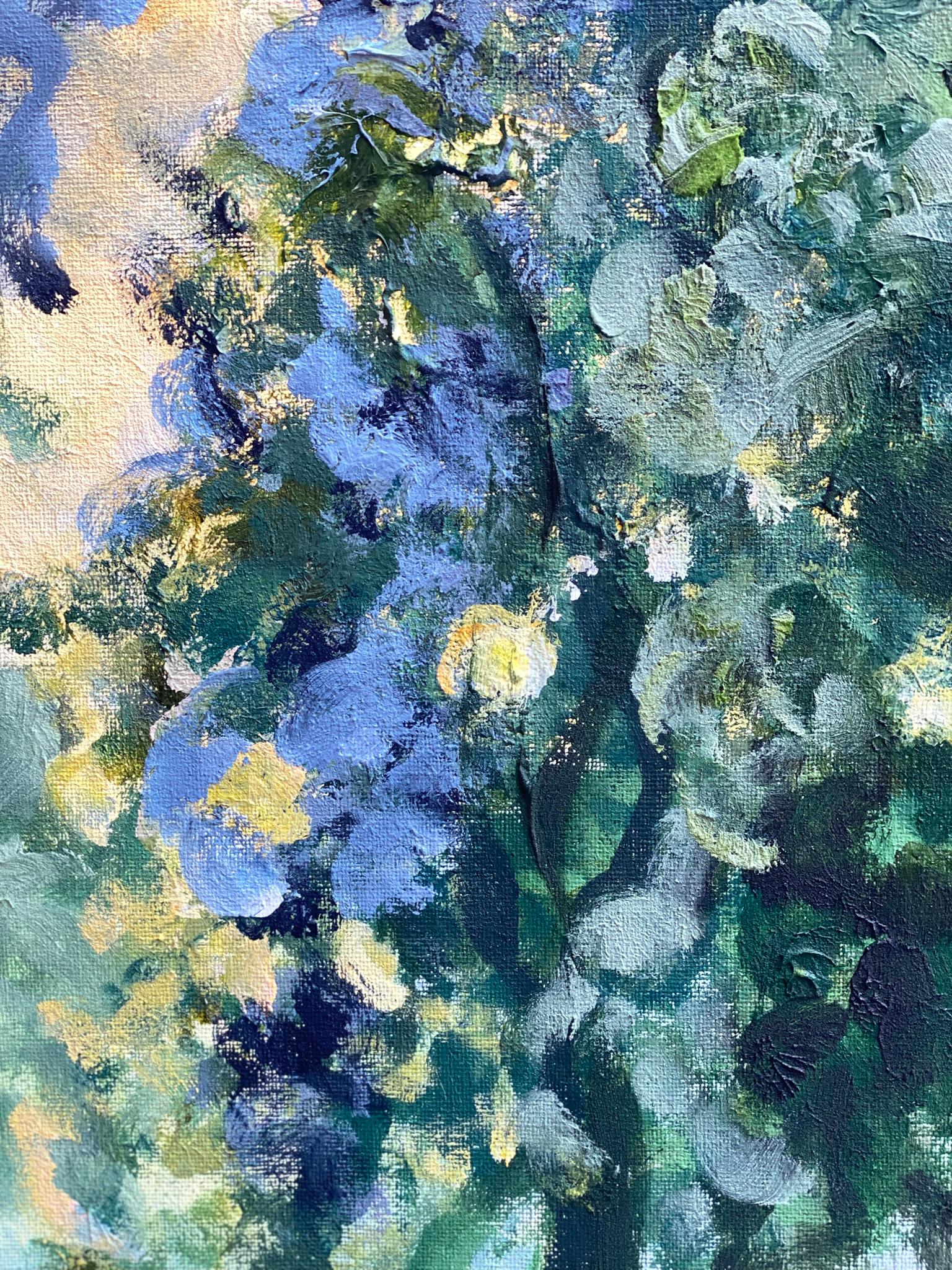 Original-Sunset Song-en plein air Oil-British Awarded Artist-Lime Tree vs sunset For Sale 13