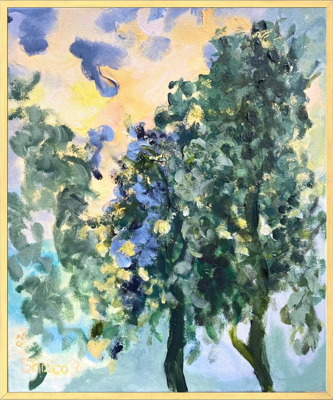 Original-Sonnenuntergangslied-en plein air Öl-British Awarded Artist-Moderne Landschaft