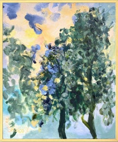 Original-Sunset Song-en plein air Huile-Artiste britannique primé-Paysage moderne