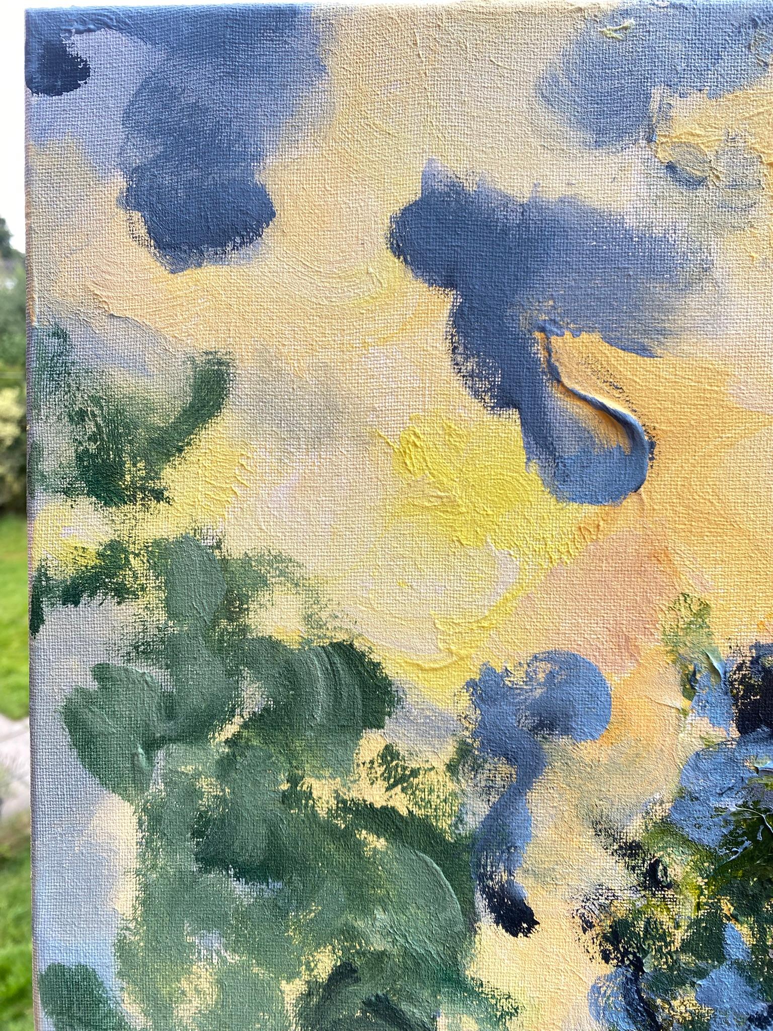 Painted entirely en plein air under dimmed light in sunset hours, Shizico Yi embraced decades of intimate knowledge of her hand-mixed pigments, she rendered the shifting skyline and the interplay of light and shadow through confidence and