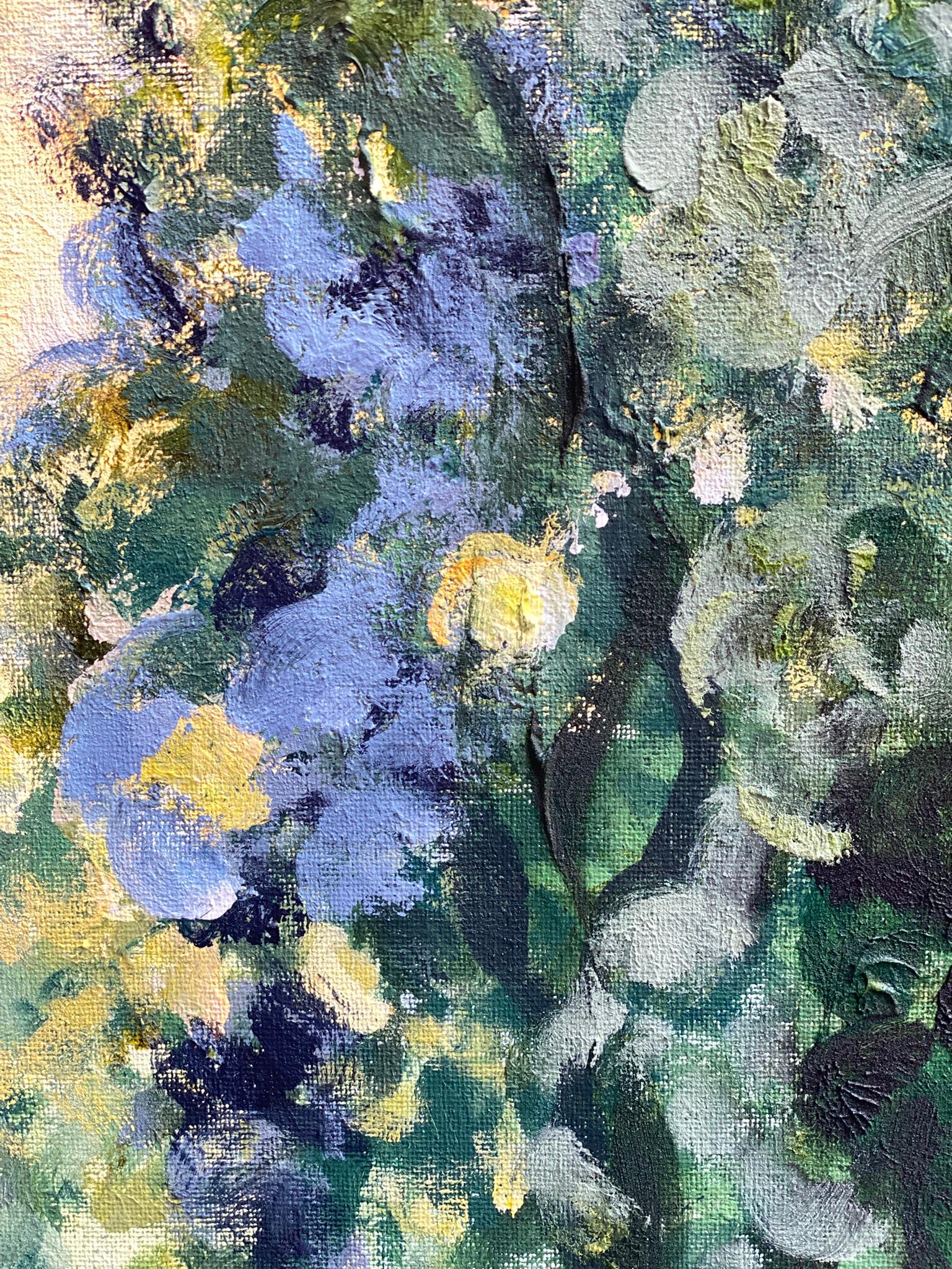Original-Sunset Song-en plein air Oil-British Awarded Artist-Lime Tree vs sunset For Sale 3