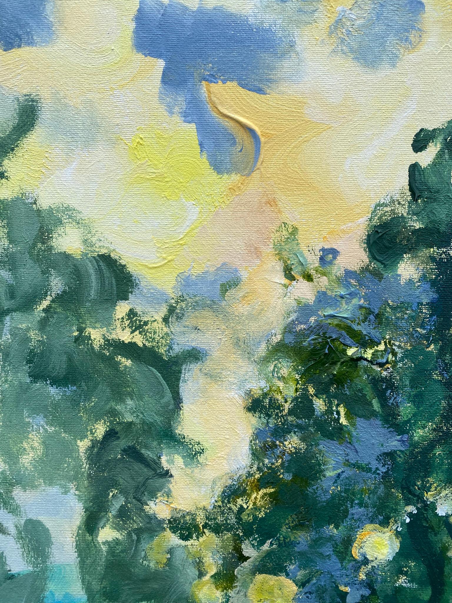 Originale-Sunset Song-en plein air Olio-Artista britannico premiato-Paesaggio moderno - Painting Impressionismo astratto di Shizico Yi