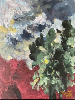 Originale-Canzone del tramonto II-Artista britannico premiato-Impressionismo-Plein Air evening