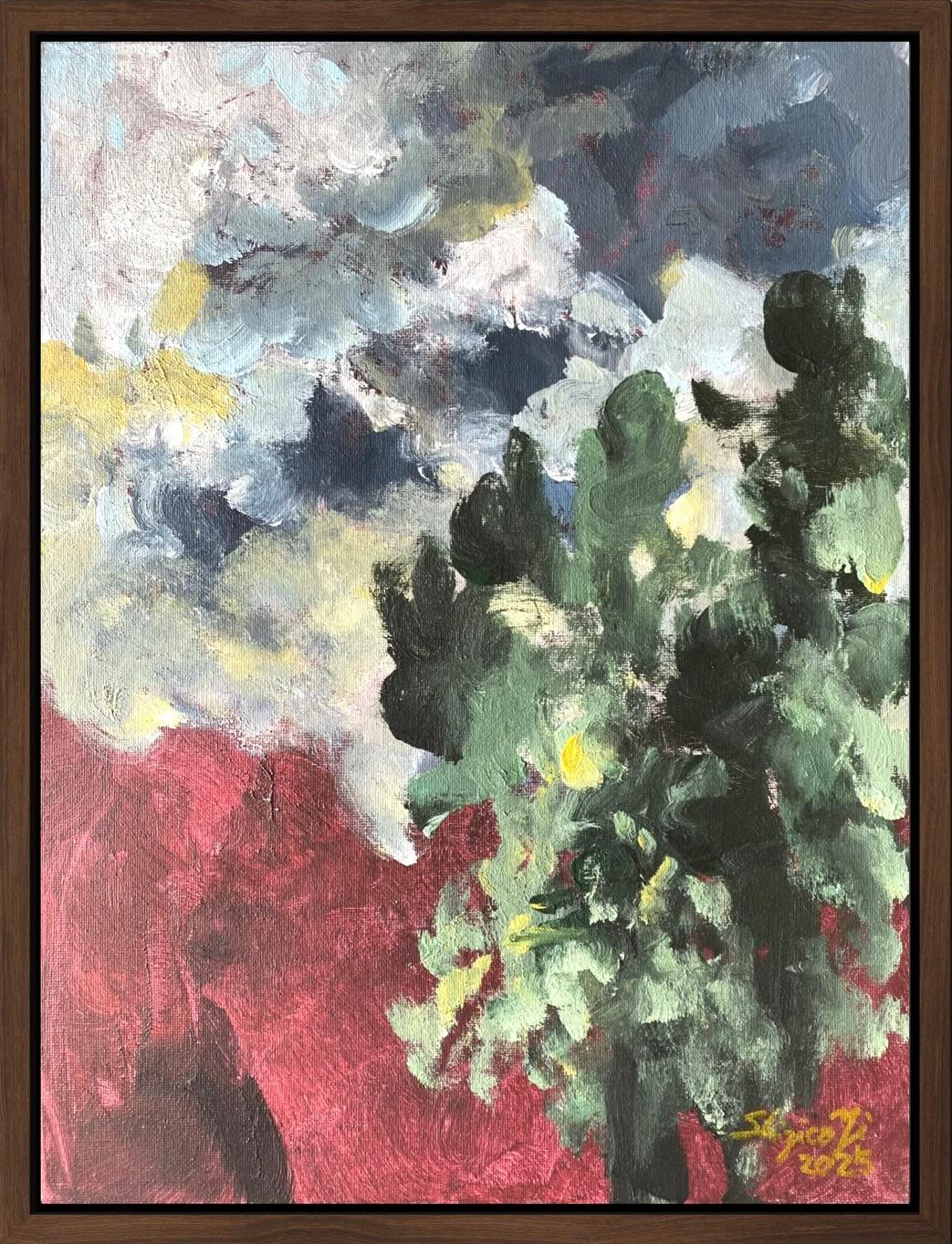 Original Sunset Song II-British Awarded Artist-Impressionism-Plein Air evening