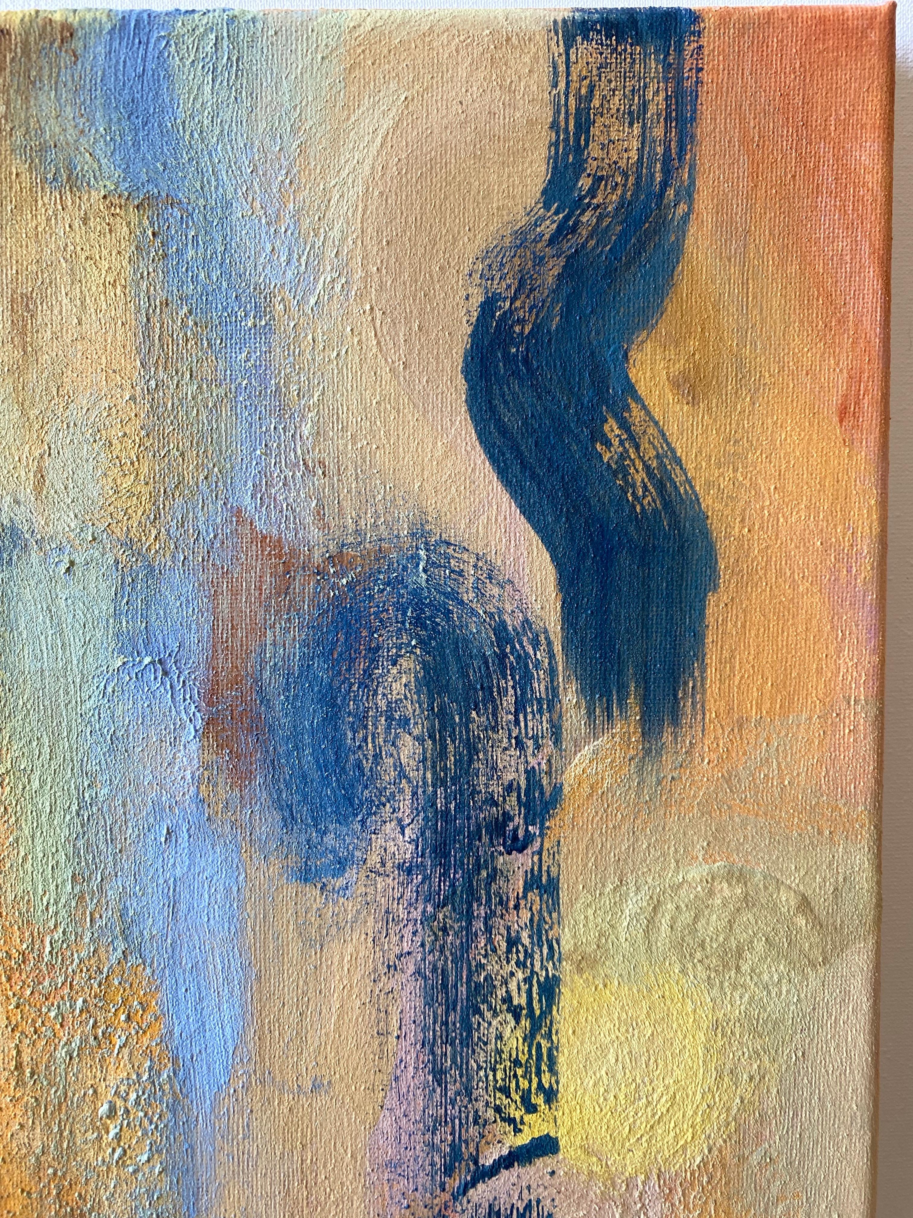 Shizico Yi documented the early spring light in the sky over her garden, a welcoming sight after a long cold winter. 
“Sunshine Factory 2025 is a genuine and authentic piece of work made with Gesso, Acrylic and oil on canvas.

This painting is a