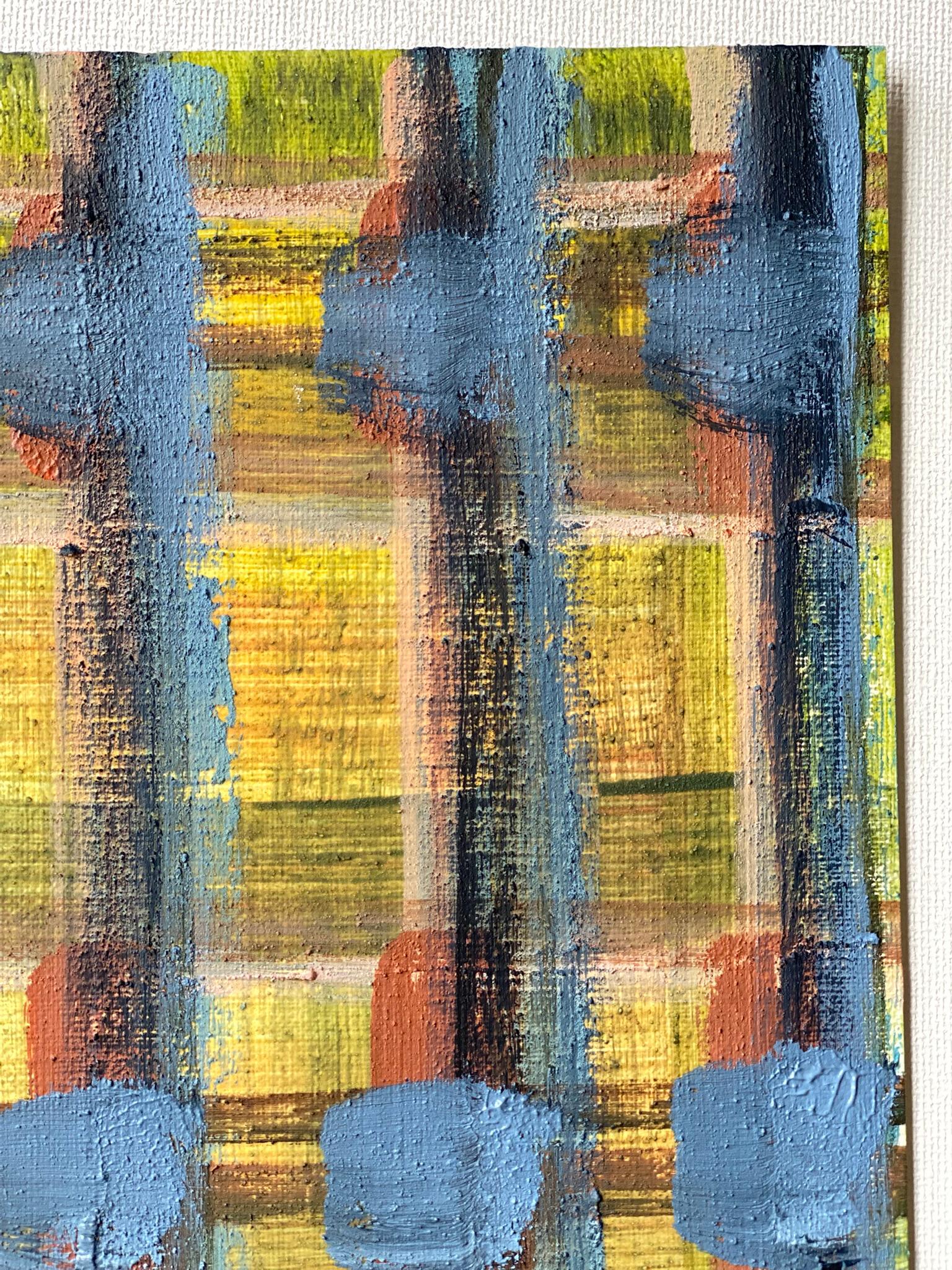 Original The Weaver Diptych-Tartan inspired-British Awarded Artist-huile sur papier en vente 8