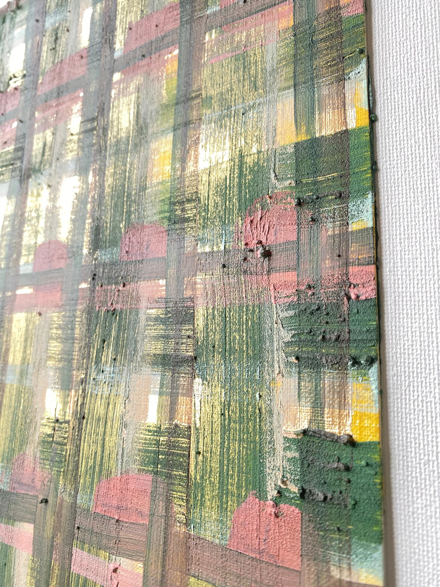 Original The Weaver Diptych-Tartan inspired-British Awarded Artist-huile sur papier en vente 3
