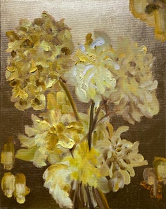 Original-To make a Garden-British Awarded Artist-oil and gold leaf on canvas