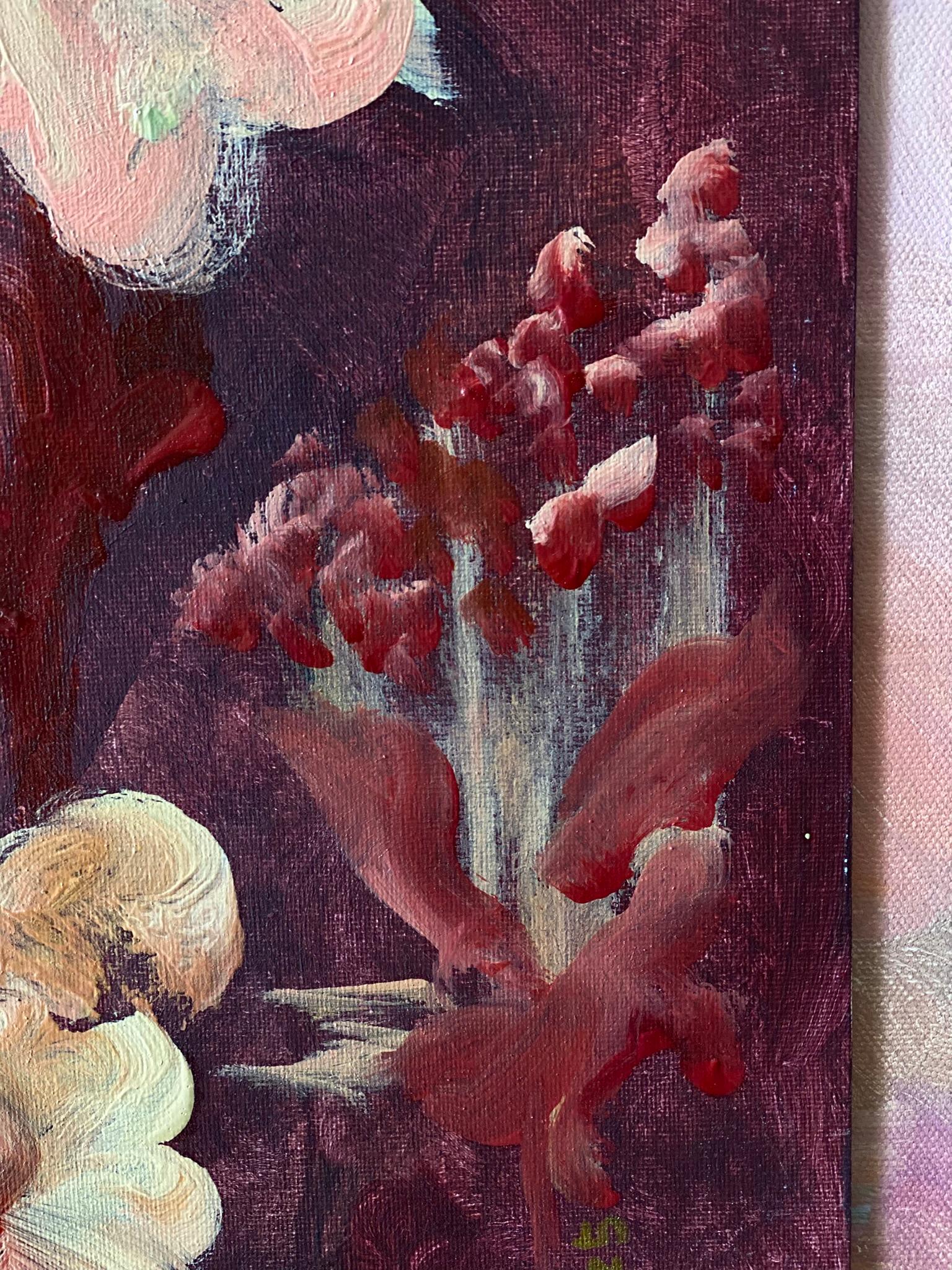 Original 3 Schwestern-Triptychon-Britischer Preisträger-Gladiolen-Dahlien-Elderberry im Angebot 12