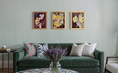 Original Triptych-Gladiolus, Dahlias, and Elderberry-British Awarded Artist-oil
