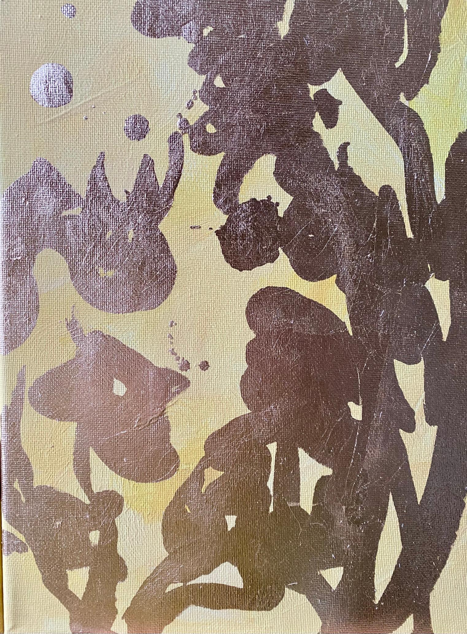 Trittico originale Memorie del paesaggio-Artista britannico premiato-Foglia d'oro e olio in vendita 13