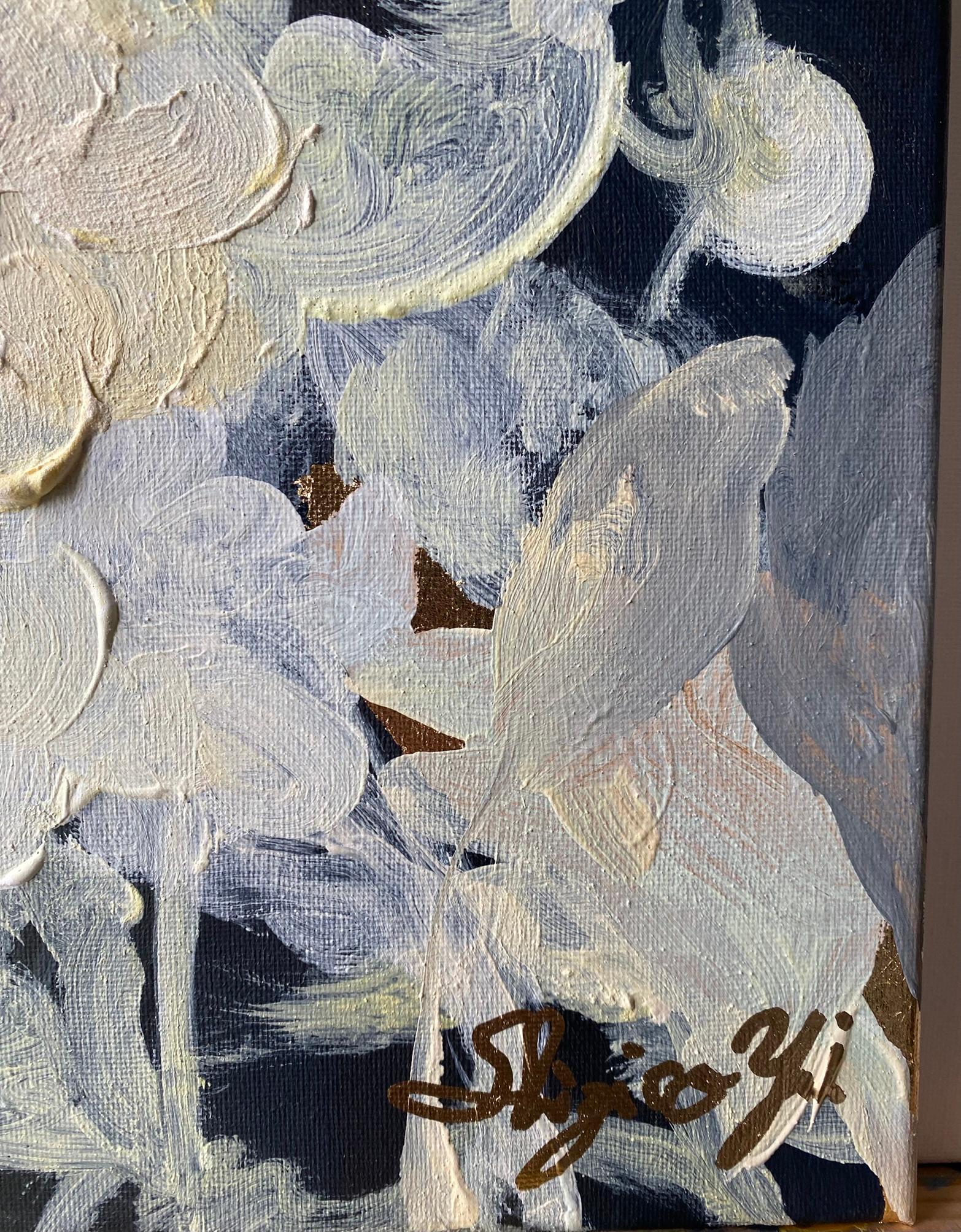 Original Triptych-Moonlit Jardin d'Hiver 1, 2, 3-British Awarded Artist-Impasto For Sale 5