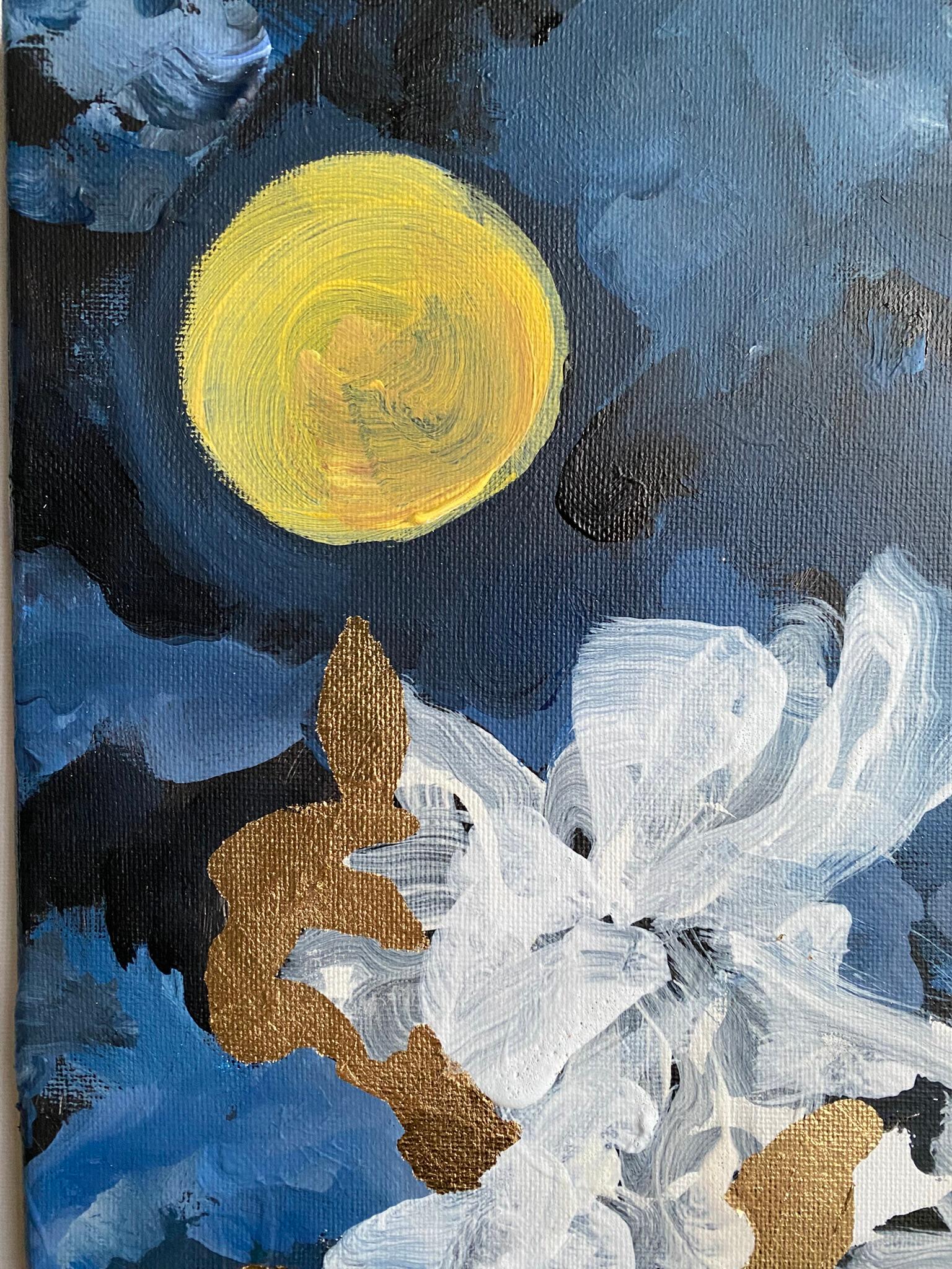 Original Triptych-Moonlit Jardin d'Hiver 1, 2, 3-British Awarded Artist-Impasto For Sale 13