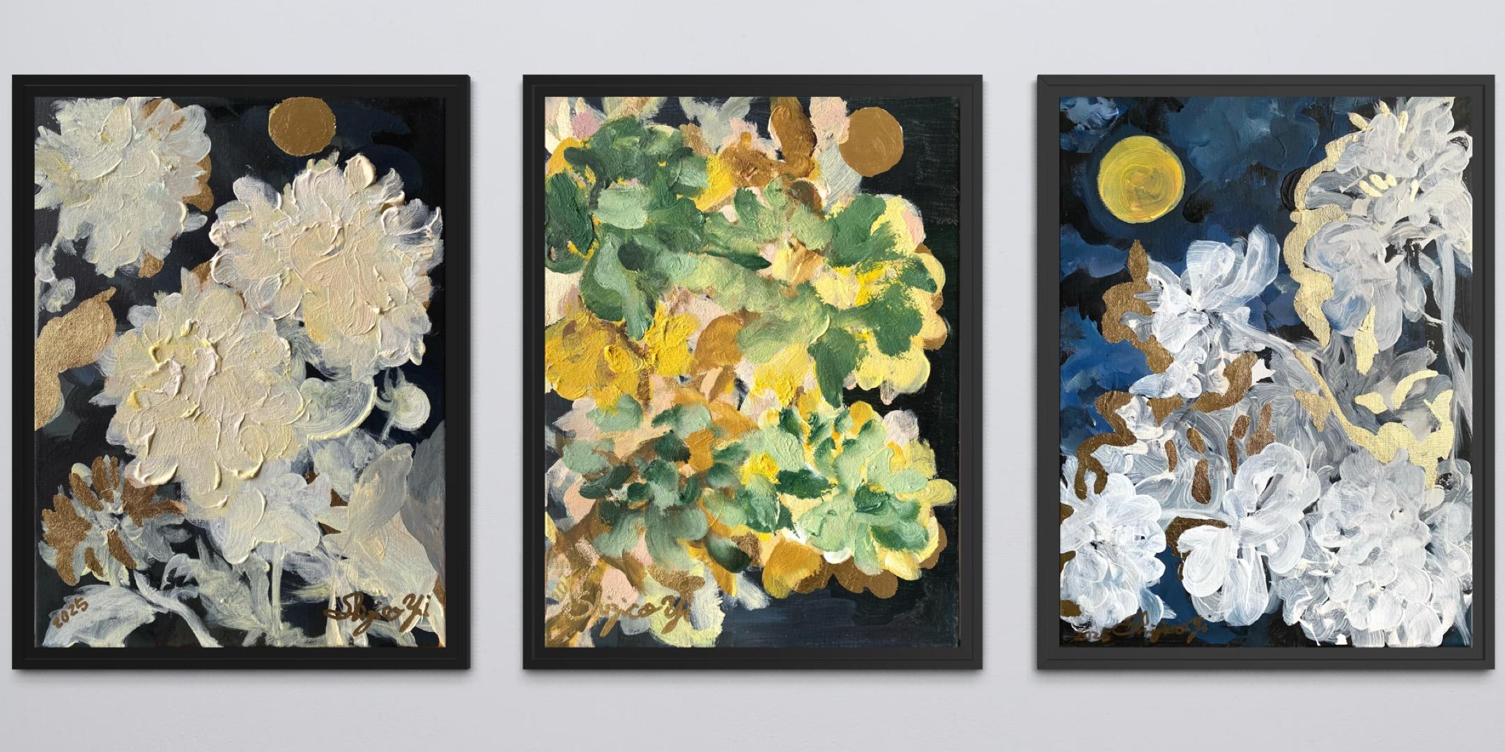 Jardin d'Hiver Series is Shizico Yi's latest works for GSY Studio Gallery Summer Exhibition 2025, this set including 3 paintings.
This series created in her winter studio while longing for the summer left behind. Reflecting on the vibrant days spent