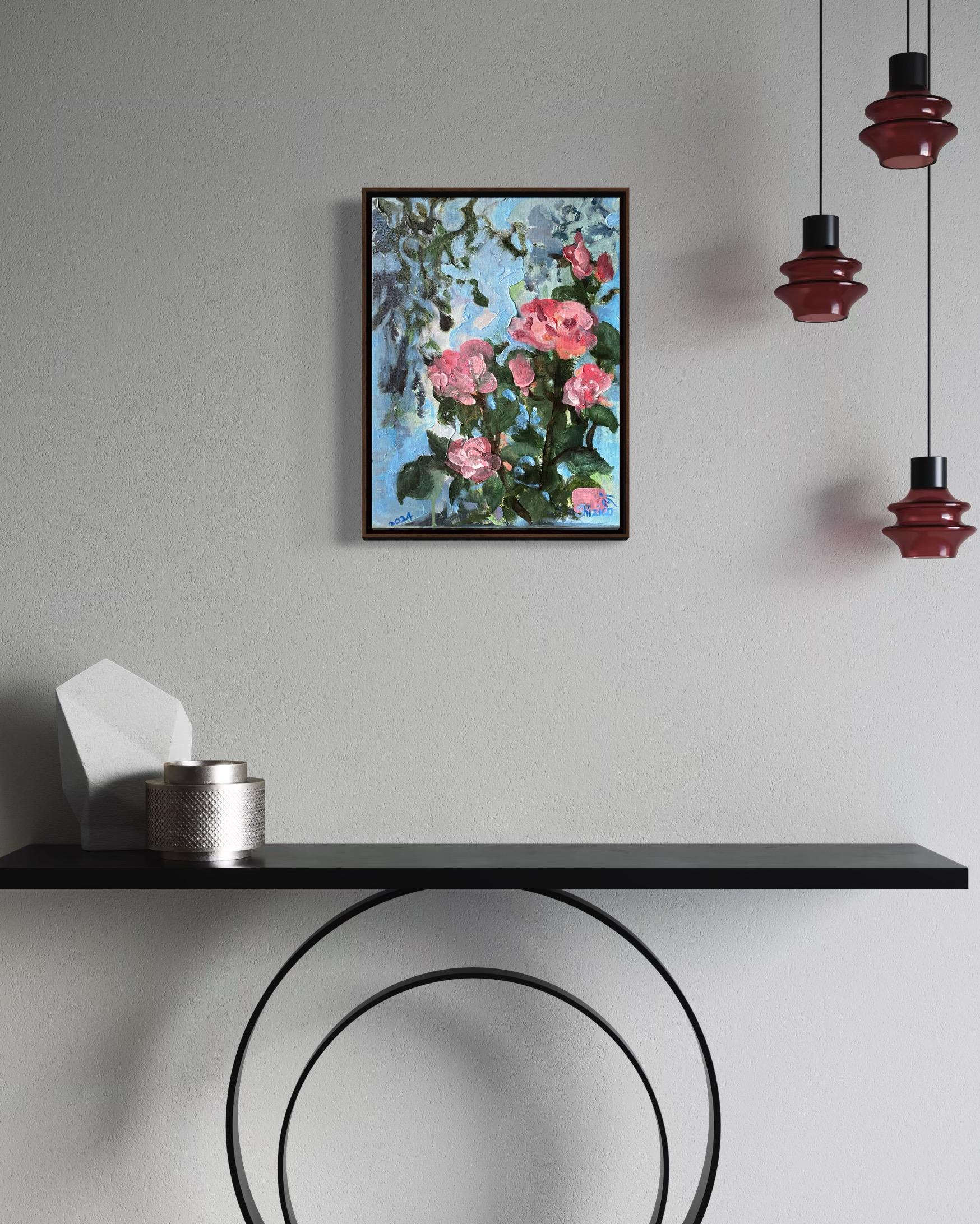 Original Triptych-Jardin d'Hiver and La vie Rose-British Awarded Artist-Impasto For Sale 3