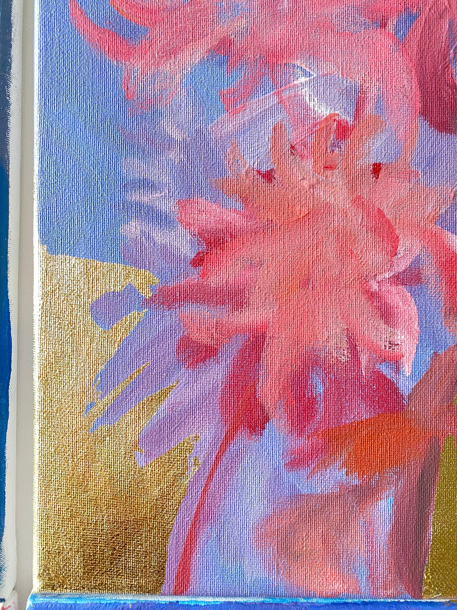 Original Triptych-Sunlit Series-British Awarded Artist-Gold Leaf, Oil on canvas For Sale 3
