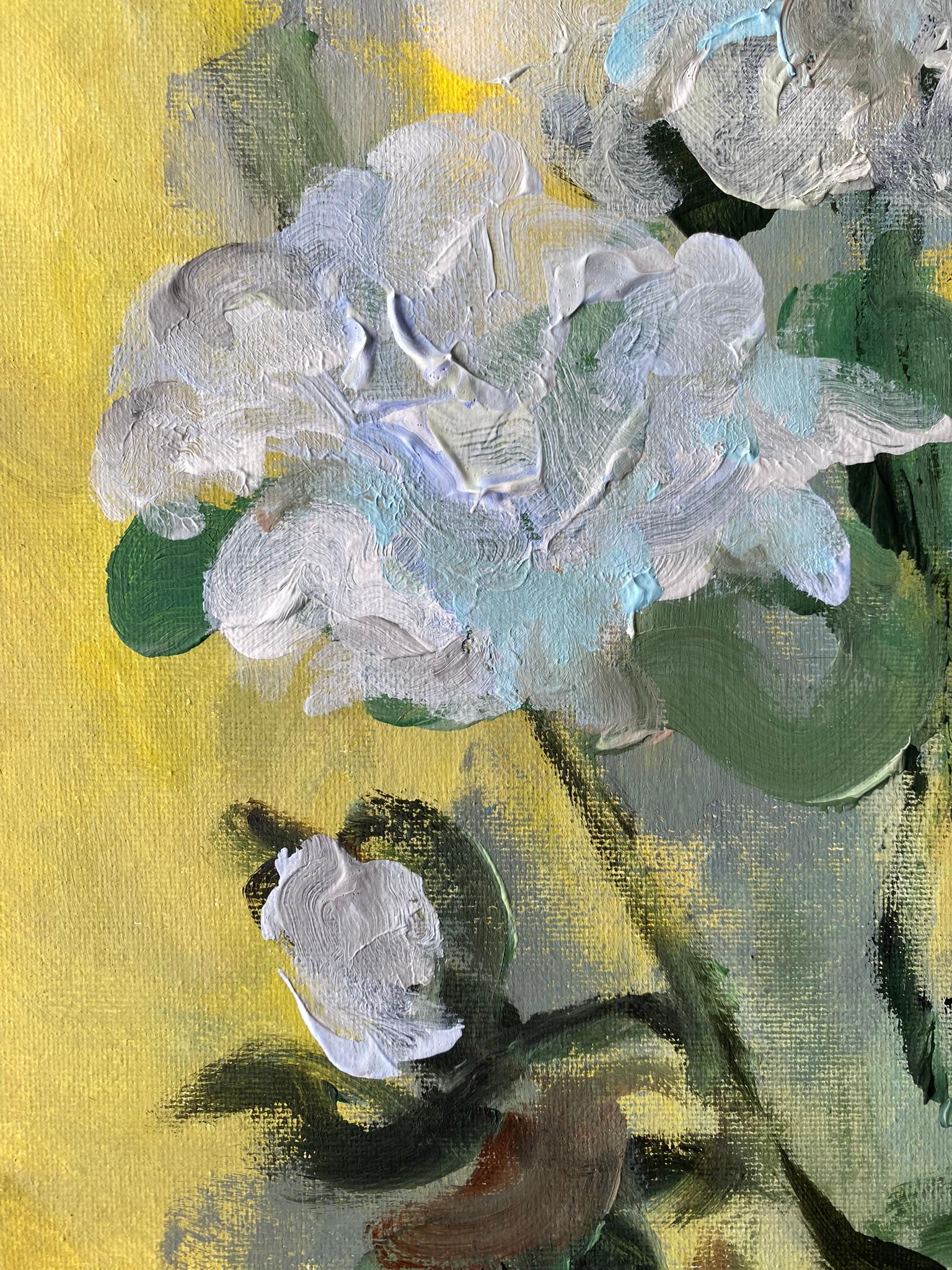 Originale-The Rosarian-British School-Awarded Artist-Espressione-Abstract-Roses UK - Abstract Painting Marrone di Shizico Yi