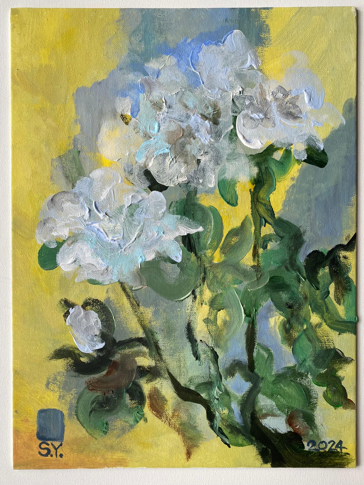 Abstract Painting di Shizico Yi - Originale-The Rosarian-British School-Awarded Artist-Espressione-Abstract-Roses UK