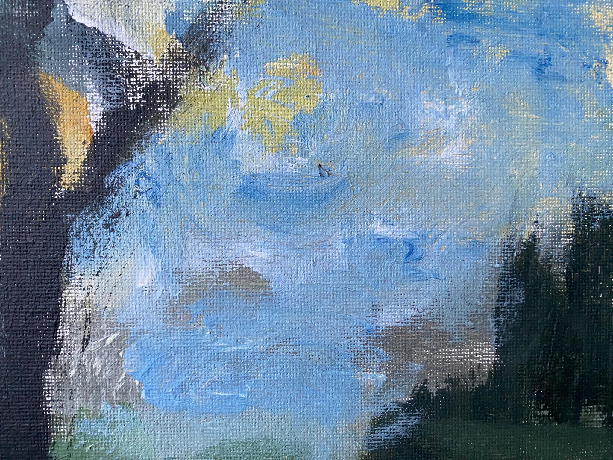 Estanque de sauces original en otoño-plein air-Artista británico galardonado-Expresionista en venta 11
