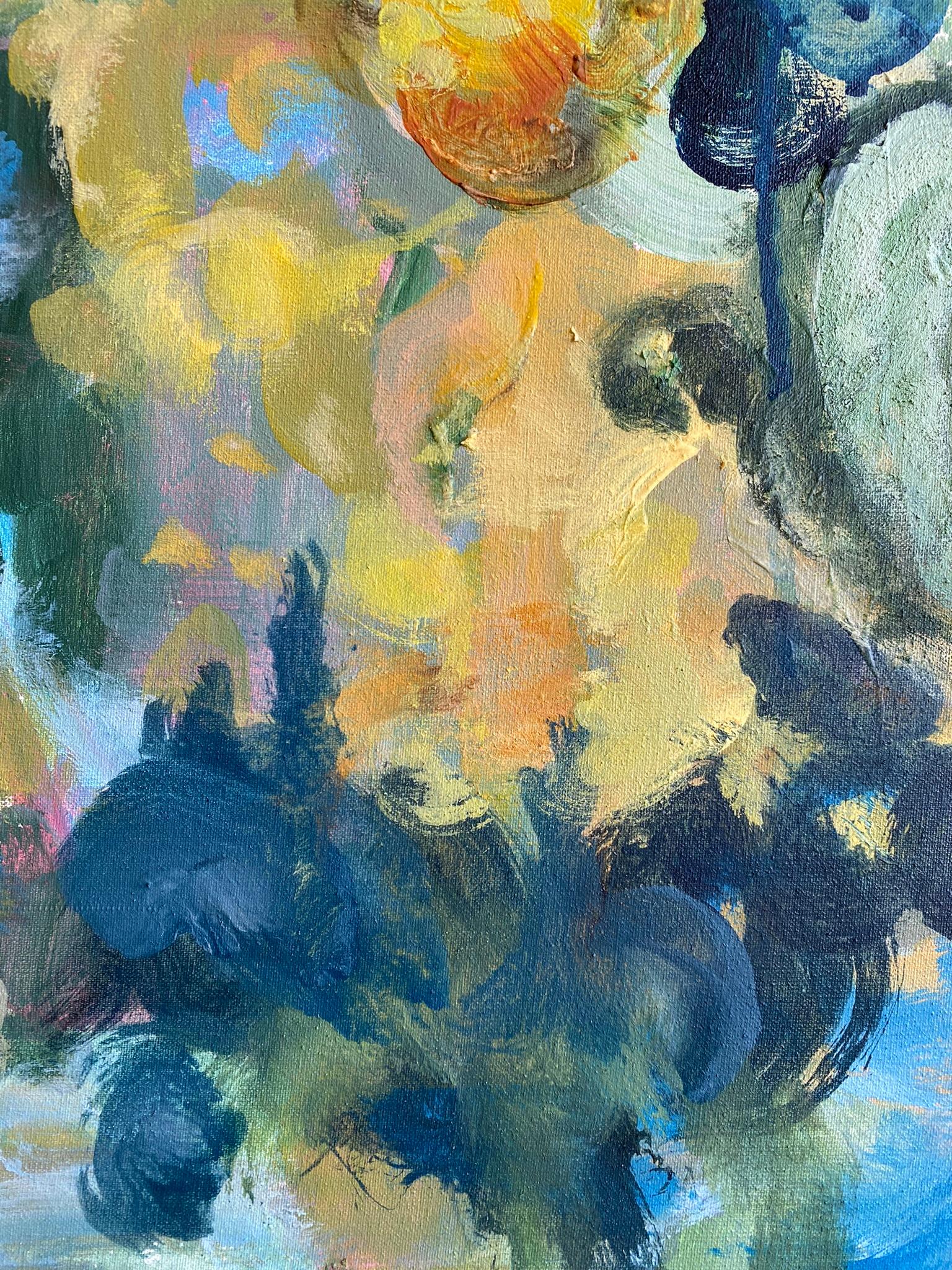 Originale-Winter Bloom-British AwardedArtist-Verde invernale con luce incandescente Hope in vendita 8