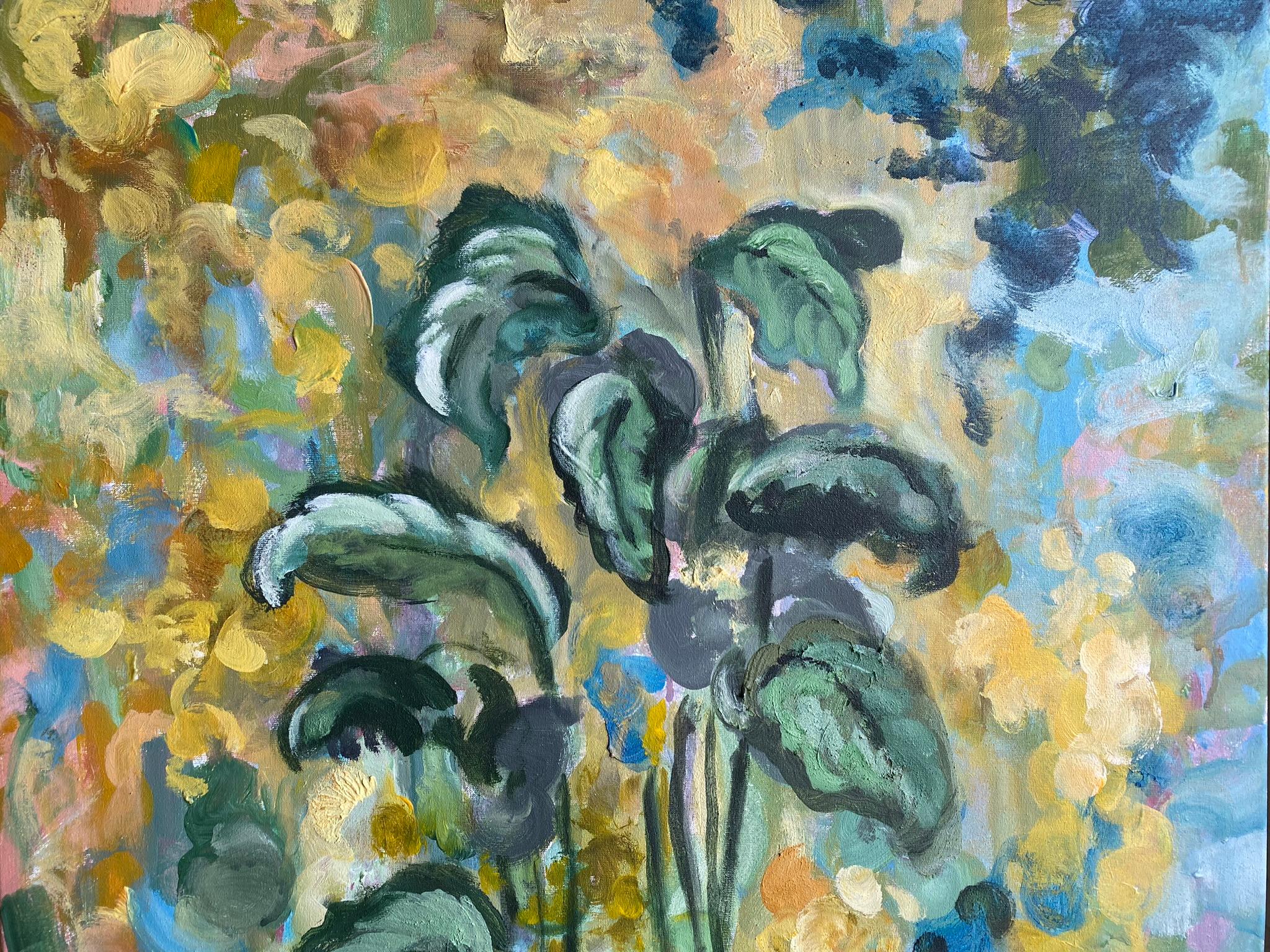 Originale-Winter Bloom-British AwardedArtist-Verde invernale con luce incandescente Hope in vendita 14