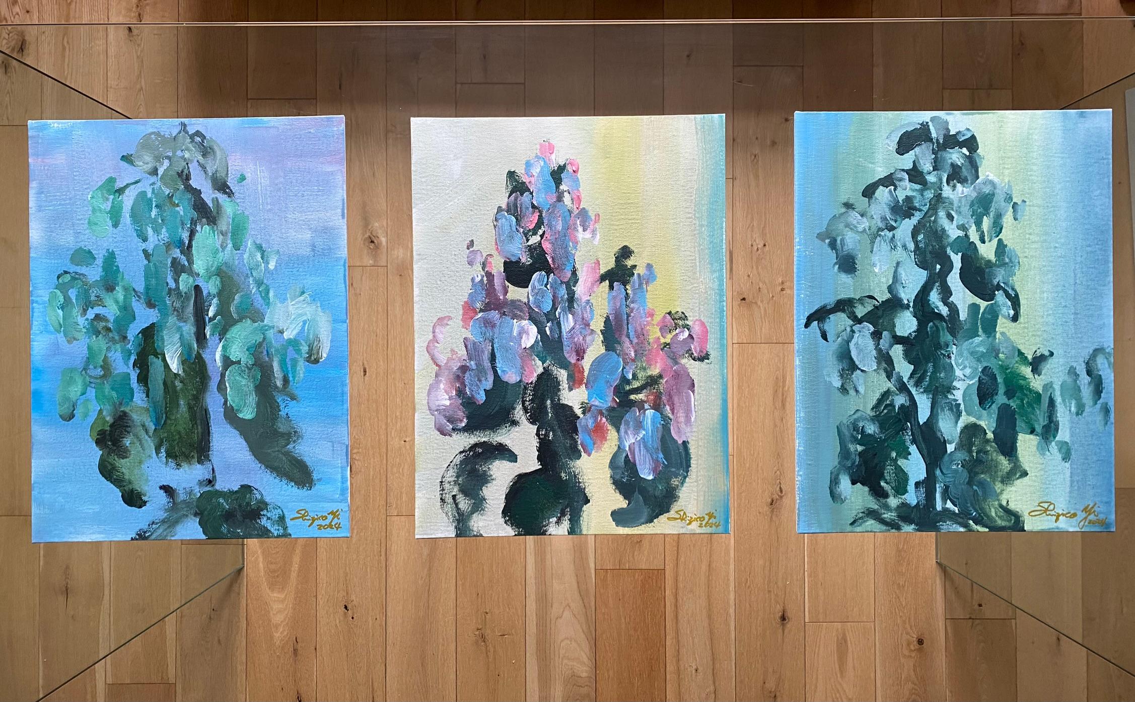 Originali-Trittico della Campana Magica-Artista britannico premiato-Dopo Monet-Impressionismo in vendita 14