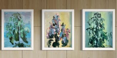 Originals : Triptyque cloche magique - Artiste britannique primé - Après Monet - Impressionnisme
